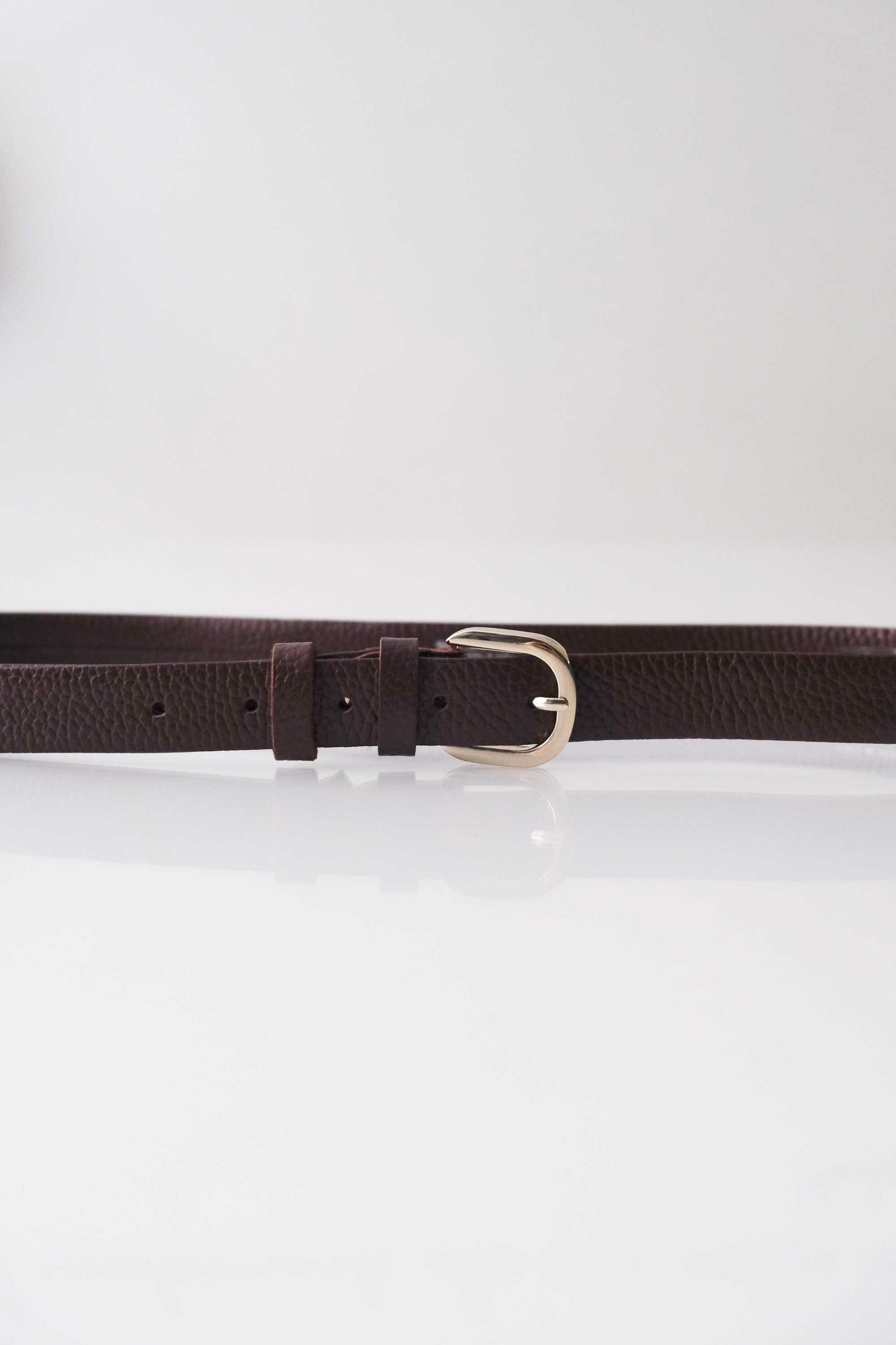 Belt Linea natural grain calf burgundy - Made in Italy -
