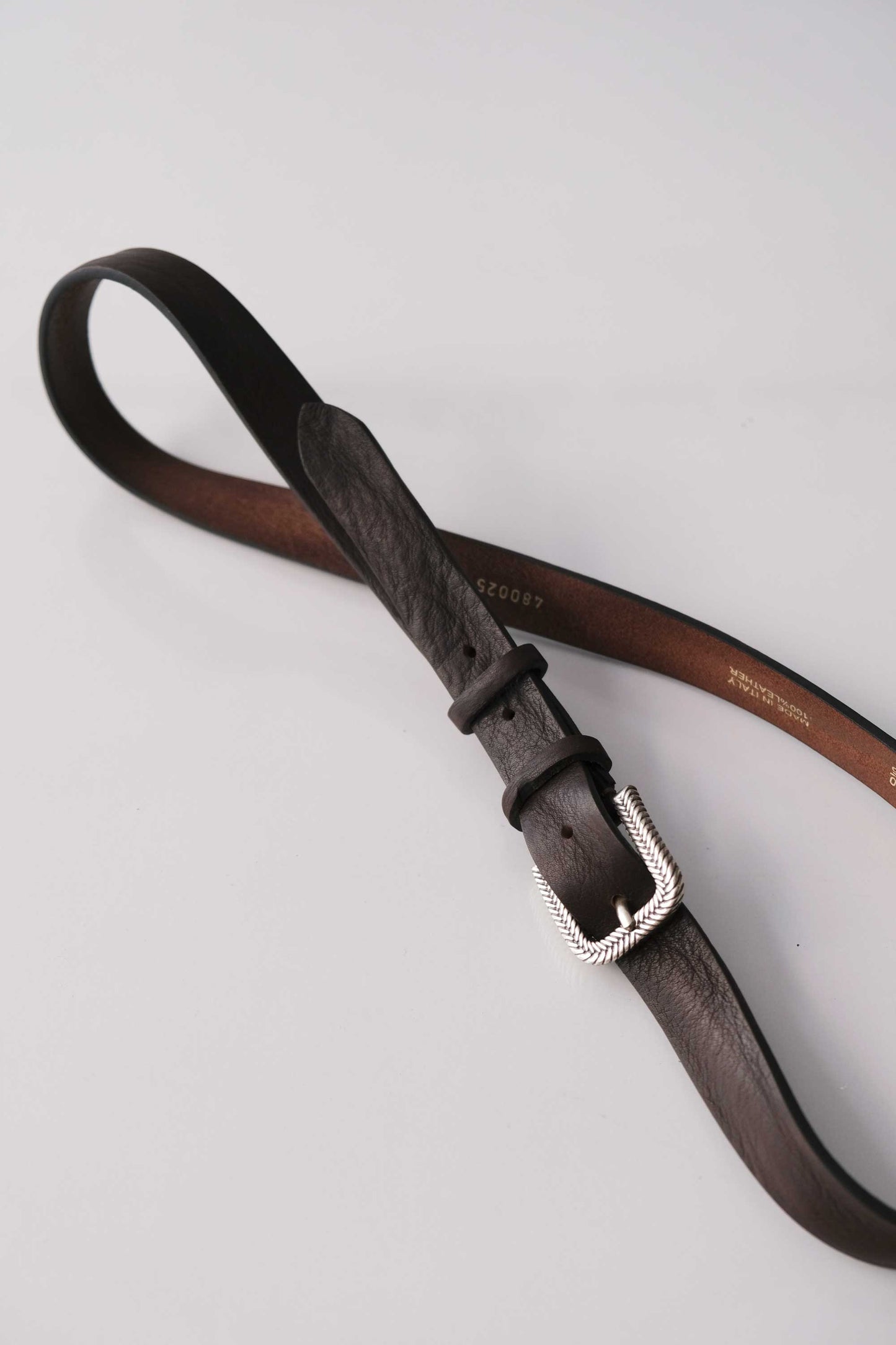 Belt Toro – Vegetable-tanned leather dark brown – Made in Italy