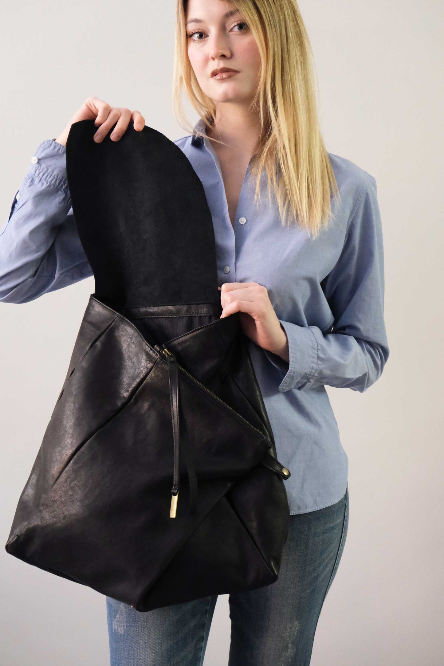 PRE ORDER discount 15%-Ferdi tote bag in black nappa leather  - use code PREORDER15 - ESTIMATED DELIVERY END SEPTEMBER - Made in Italy -