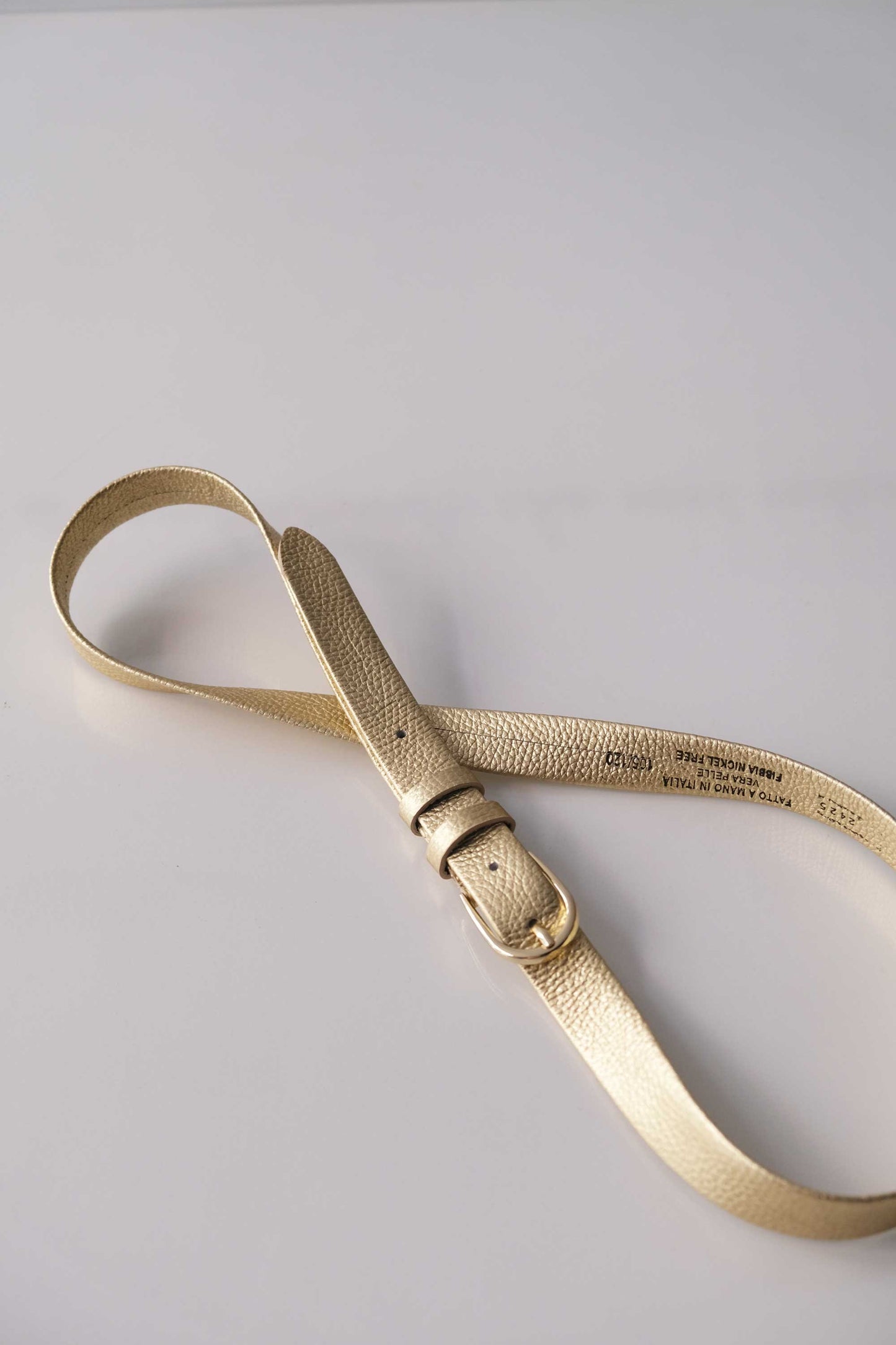 Belt Linea natural grain calf gold - Made in Italy -