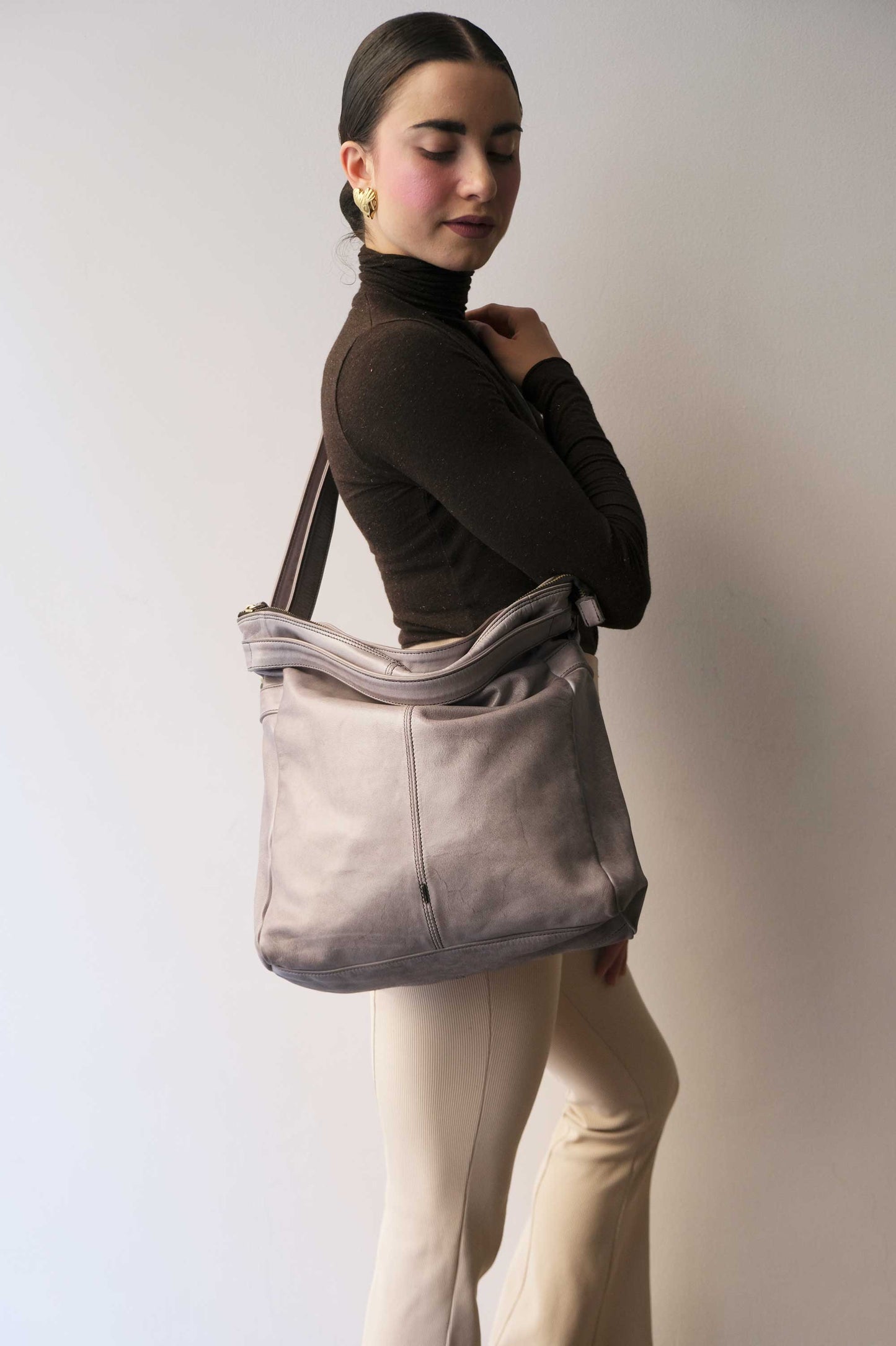 Valy in turner ash soft calf leather - Made in Italy -