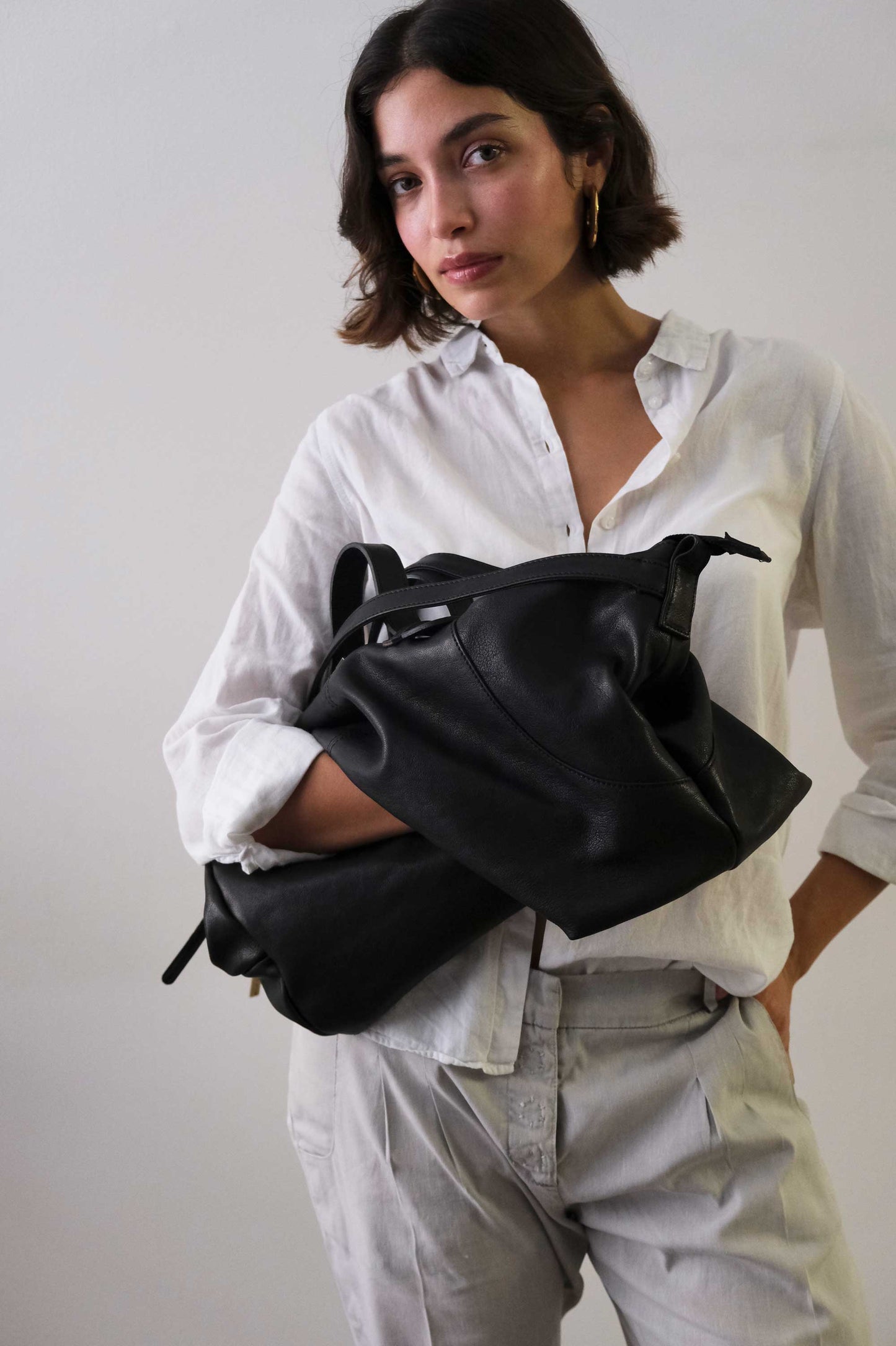 PRE ORDER discount 15%- Cloudy crossbody bag in black nappa leather - use code PREORDER15 - DELIVERY IS ESTIMATED WITHIN APPROXIMATELY 30 DAYS FROM THE ORDER DATE - Made in Italy -