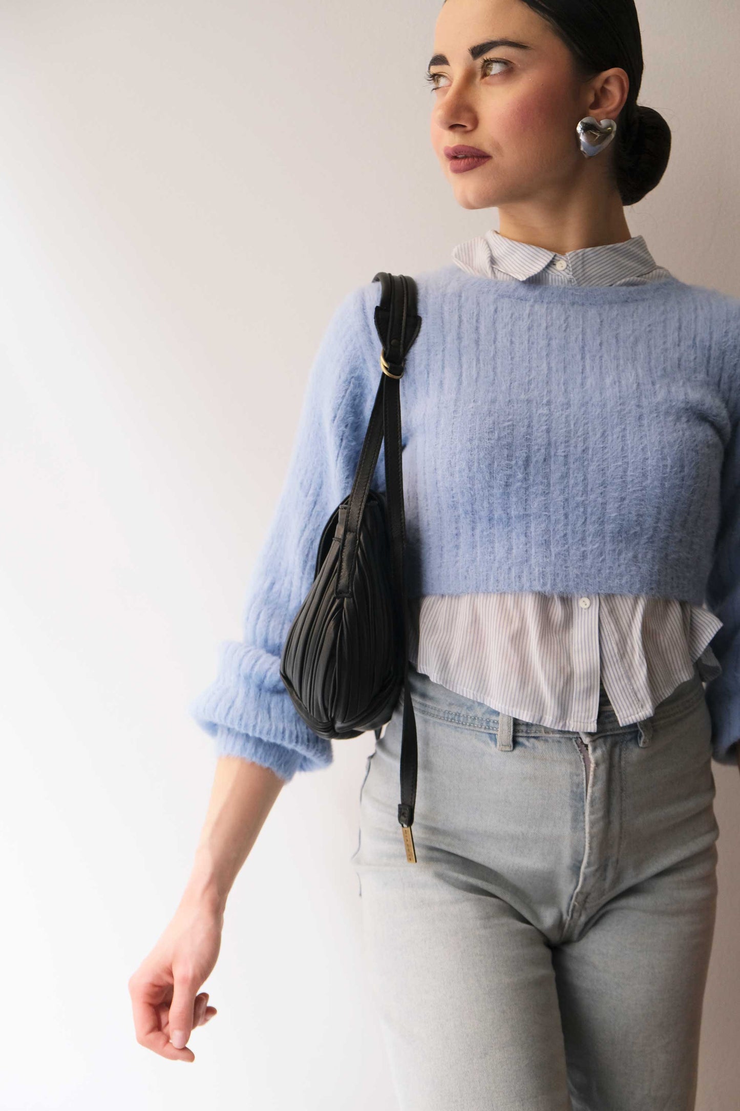 PRE ORDER discount 15%-Do mini saddle bag in pleated black colour nappa leather - use code PREORDER15 - DELIVERY IS ESTIMATED WITHIN APPROXIMATELY 30 DAYS FROM THE ORDER DATE- Made in Italy -