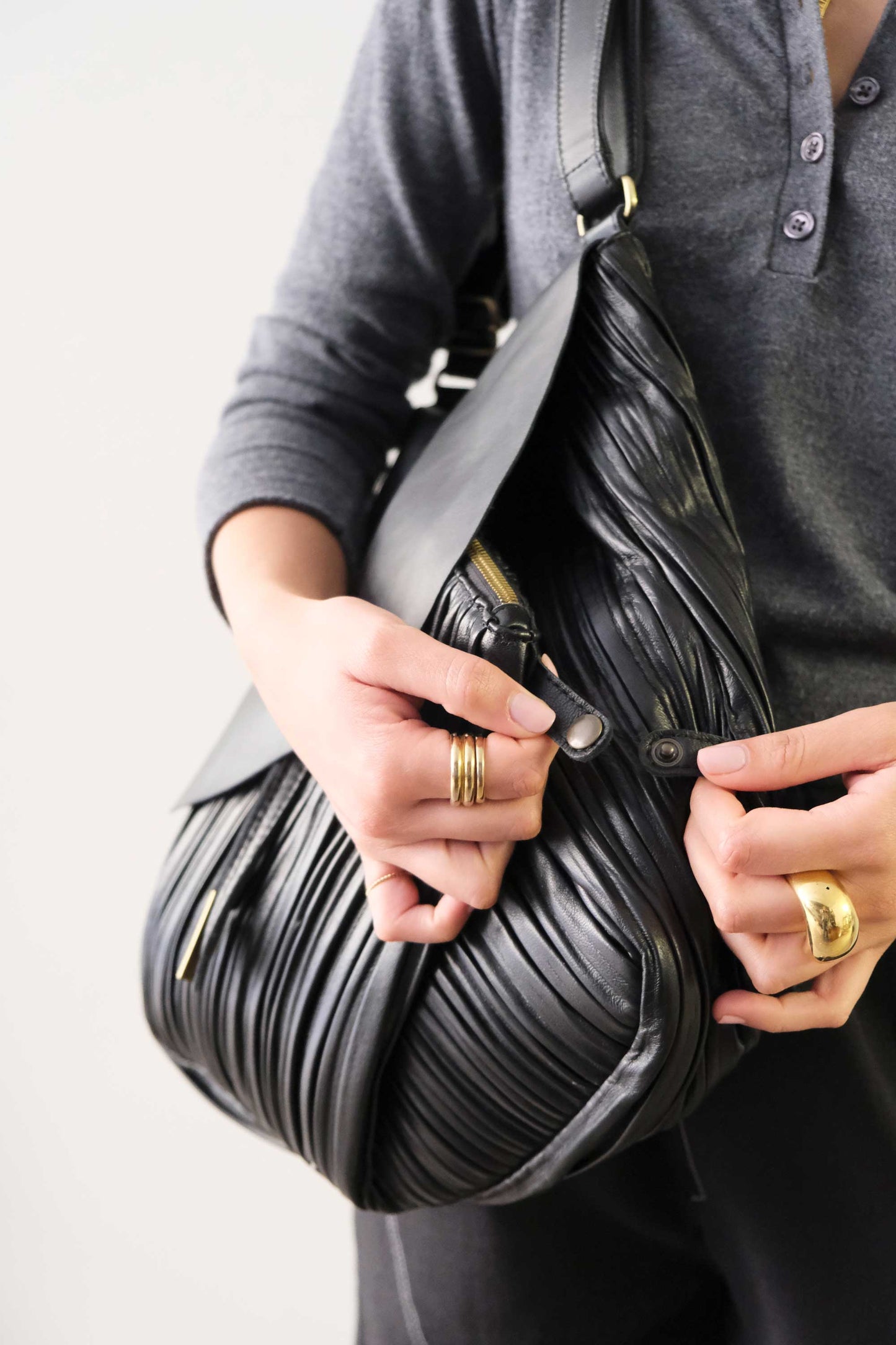 PRE ORDER discount 15%- tote bag in pleated black colour nappa leather - use code PREORDER15 - DELIVERY IS ESTIMATED WITHIN APPROXIMATELY 30 DAYS FROM THE ORDER DATE - Made in Italy -