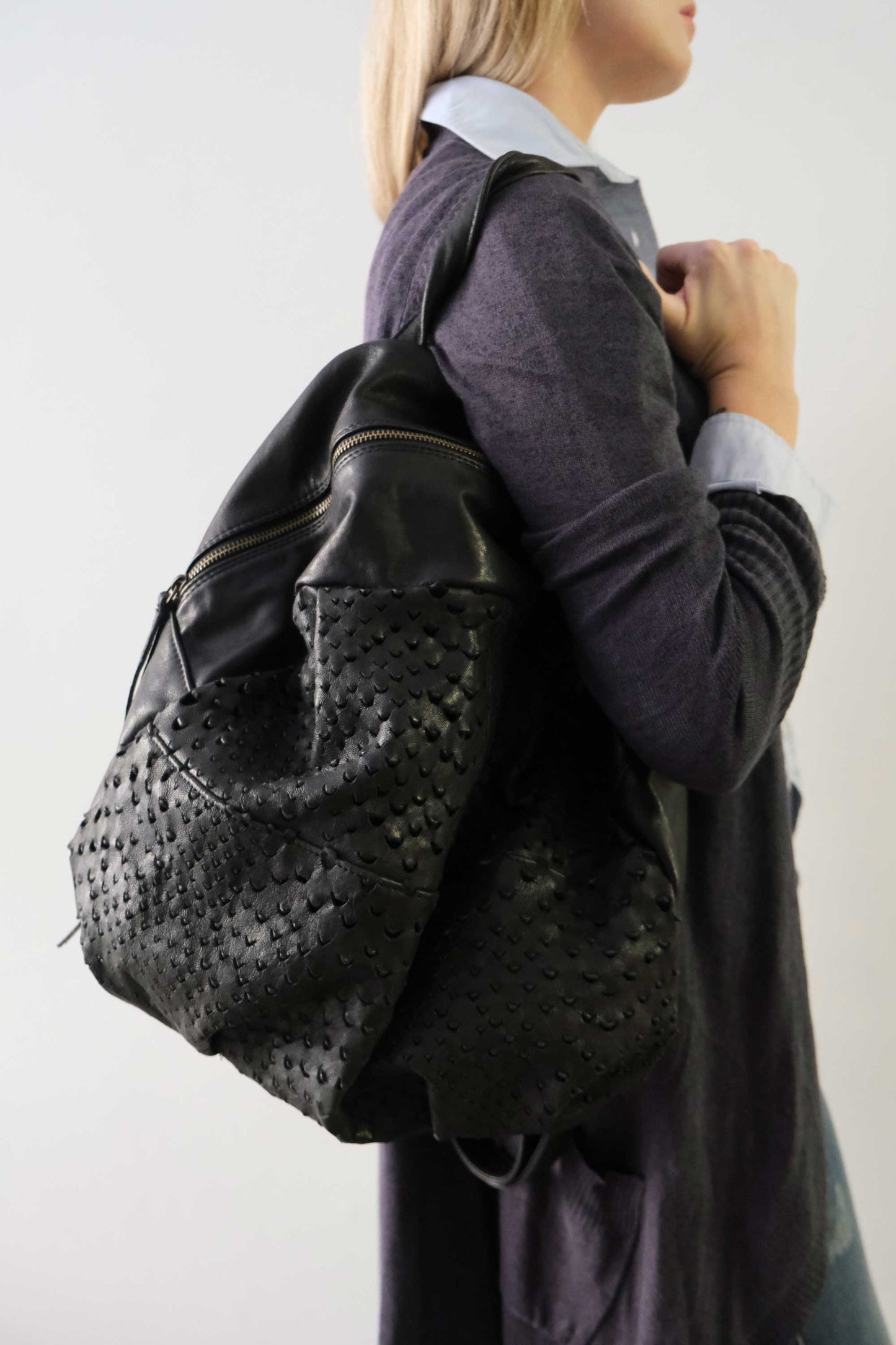PRE ORDER discount 15%- Nerina backpack in perforated nappa - use code PREORDER15 - DELIVERY IS ESTIMATED WITHIN APPROXIMATELY 30 DAYS FROM THE ORDER DATE - Made in Italy -