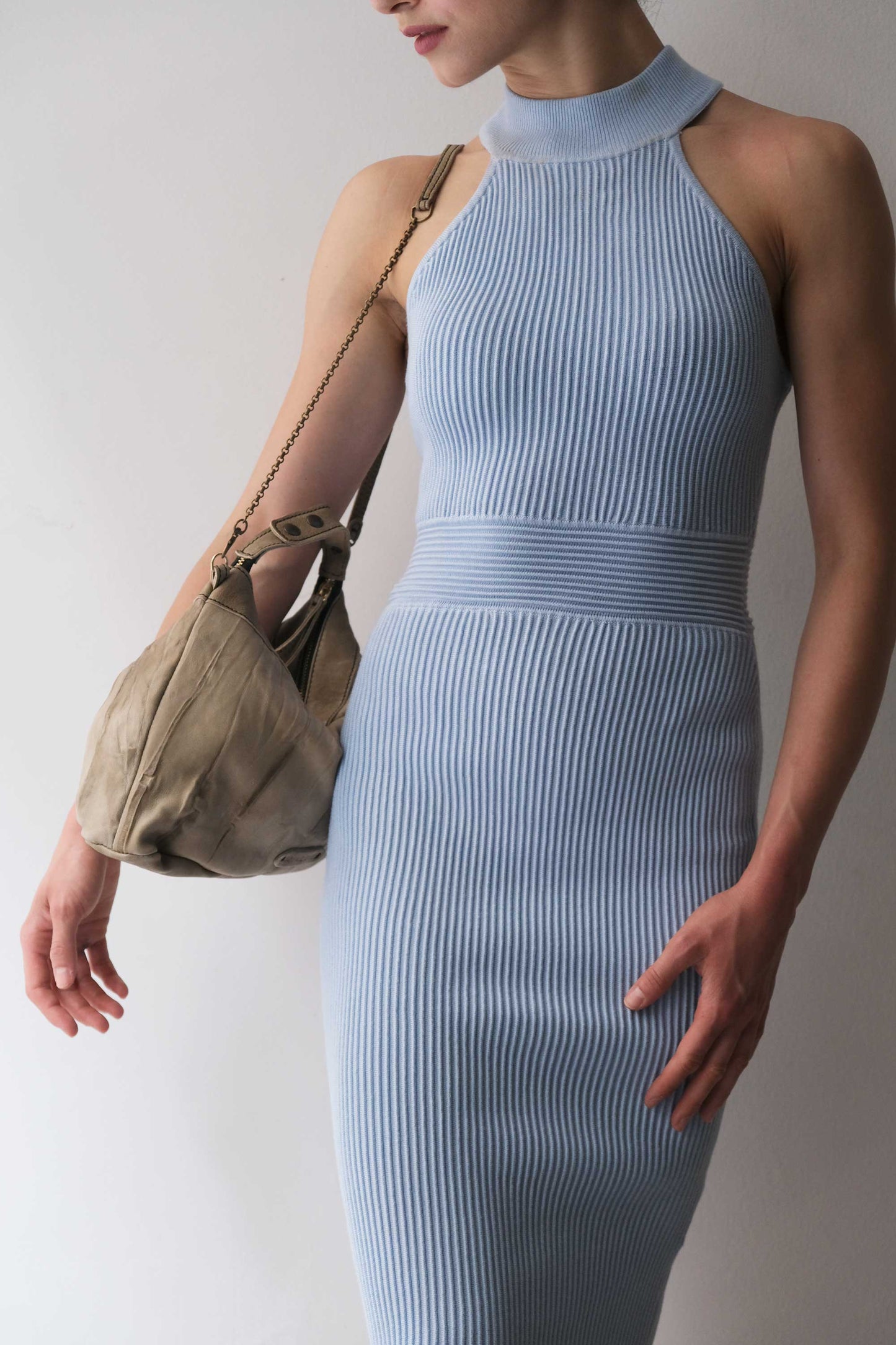 Chicca Media hobo bag in shark lomé nappa - Made in Italy -