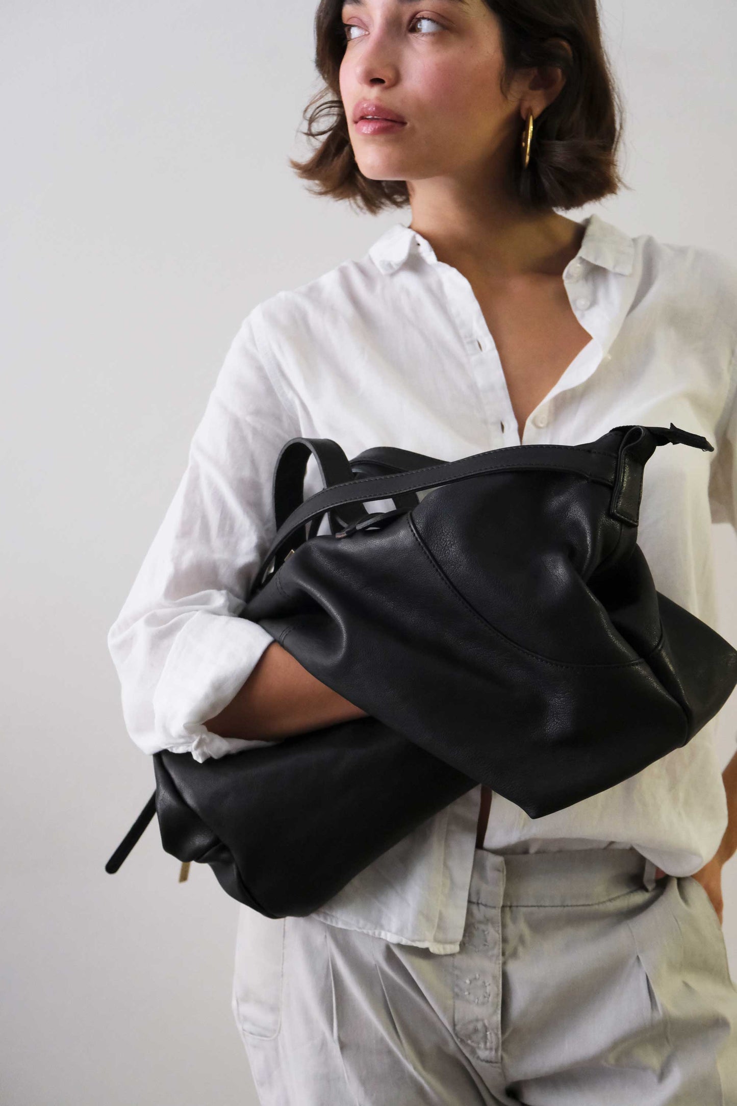 PRE ORDER discount 15%- Cloudy crossbody bag in black nappa leather - use code PREORDER15 - DELIVERY IS ESTIMATED WITHIN APPROXIMATELY 30 DAYS FROM THE ORDER DATE - Made in Italy -