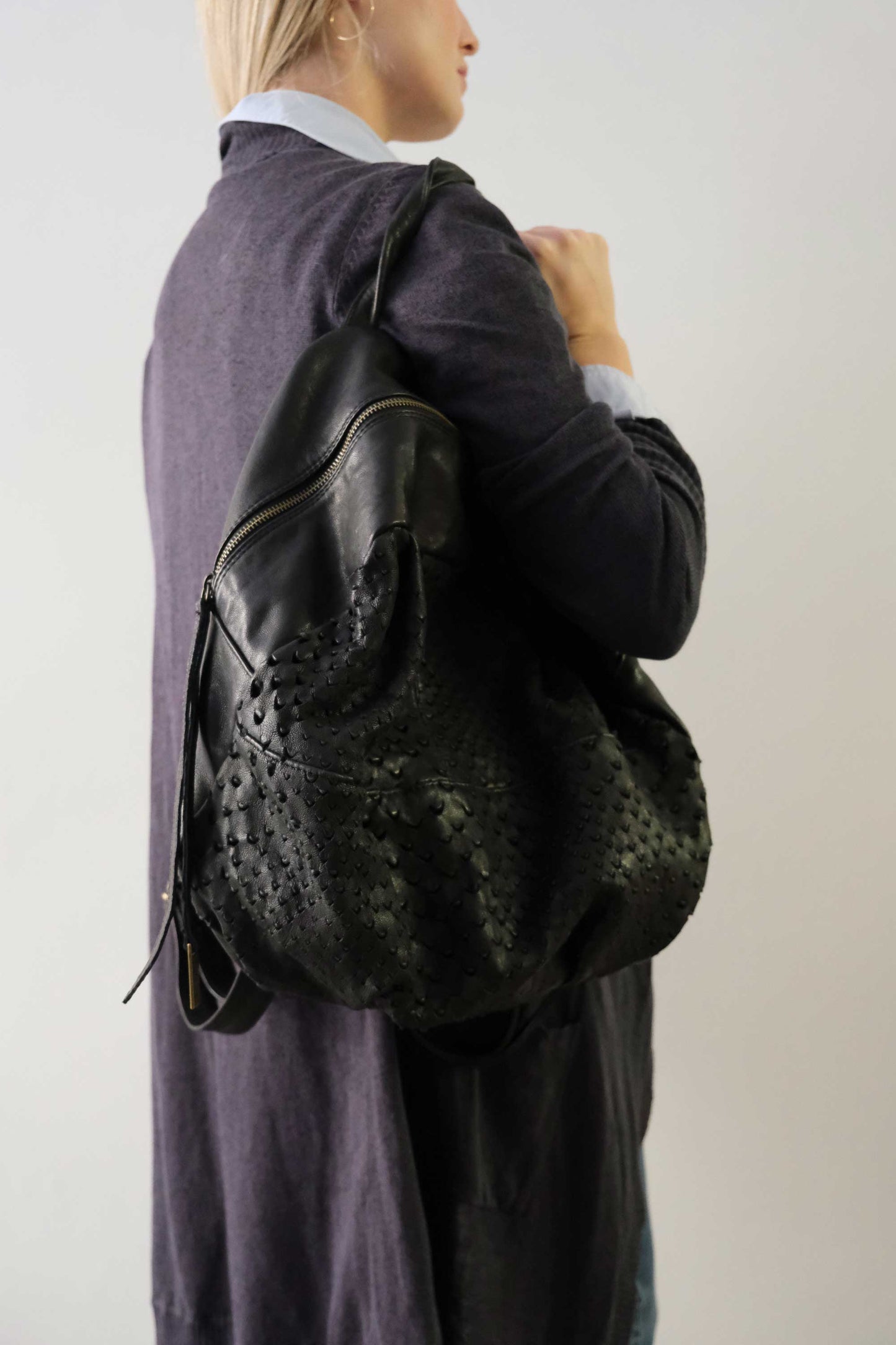 PRE ORDER discount 15%- Nerina backpack in perforated nappa - use code PREORDER15 - DELIVERY IS ESTIMATED WITHIN APPROXIMATELY 30 DAYS FROM THE ORDER DATE - Made in Italy -