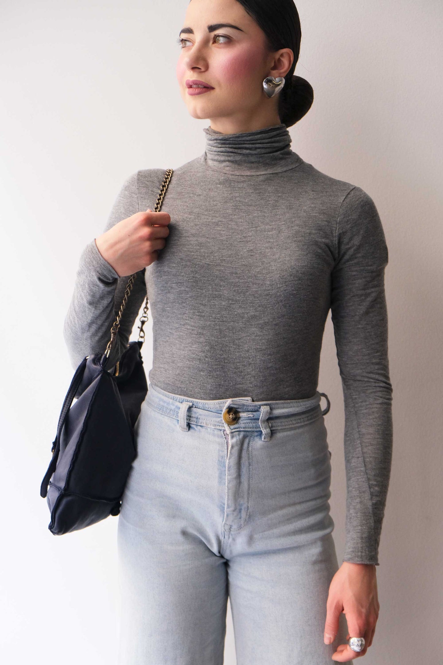 Rezoe navy garment-dyed leather - Made in Italy -
