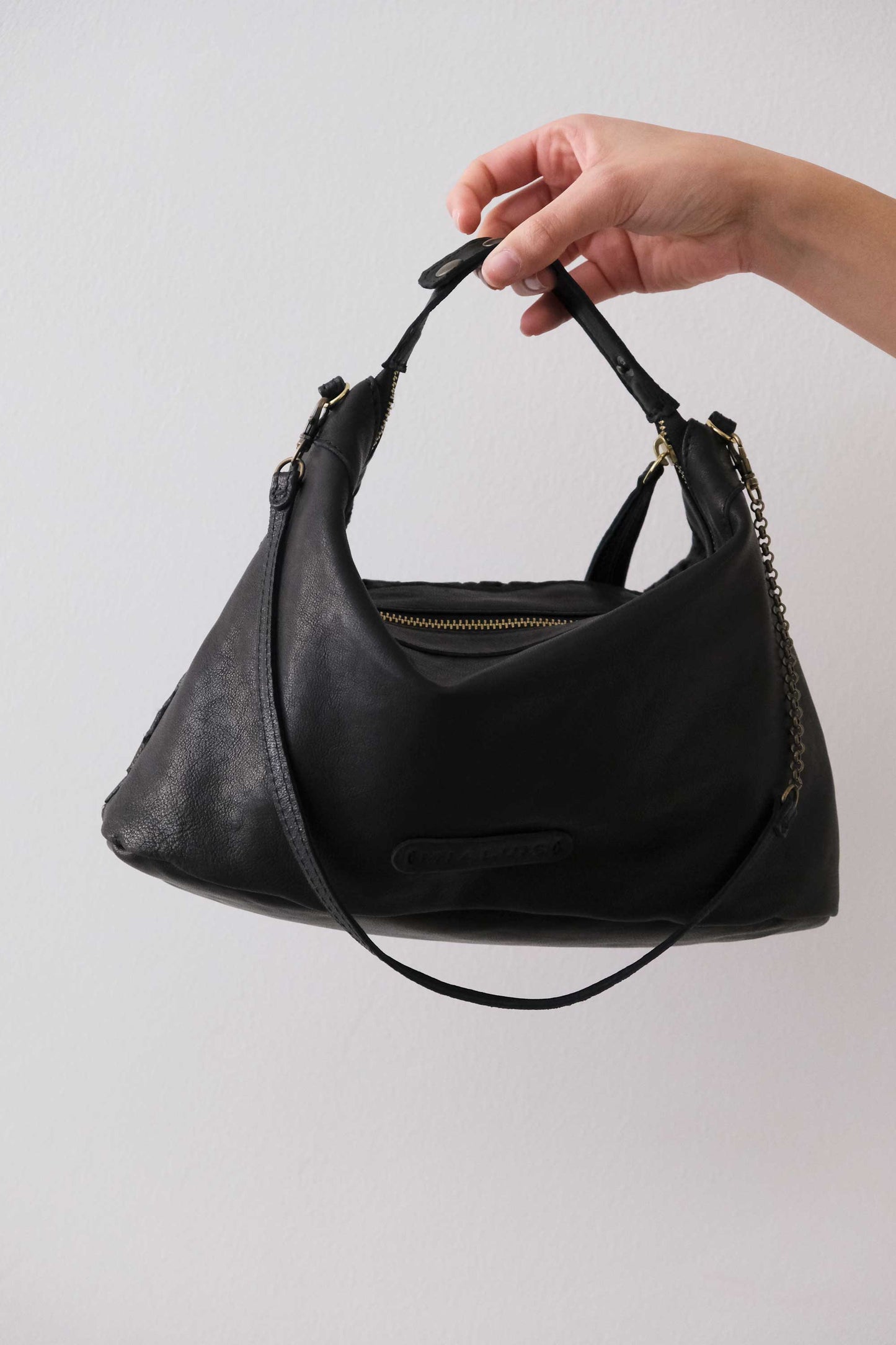 PRE ORDER discount 15%- Chicca Media hobo bag in black perforated nappa - use code PREORDER15 - DELIVERY IS ESTIMATED WITHIN APPROXIMATELY 30 DAYS FROM THE ORDER DATE- Made in Italy -