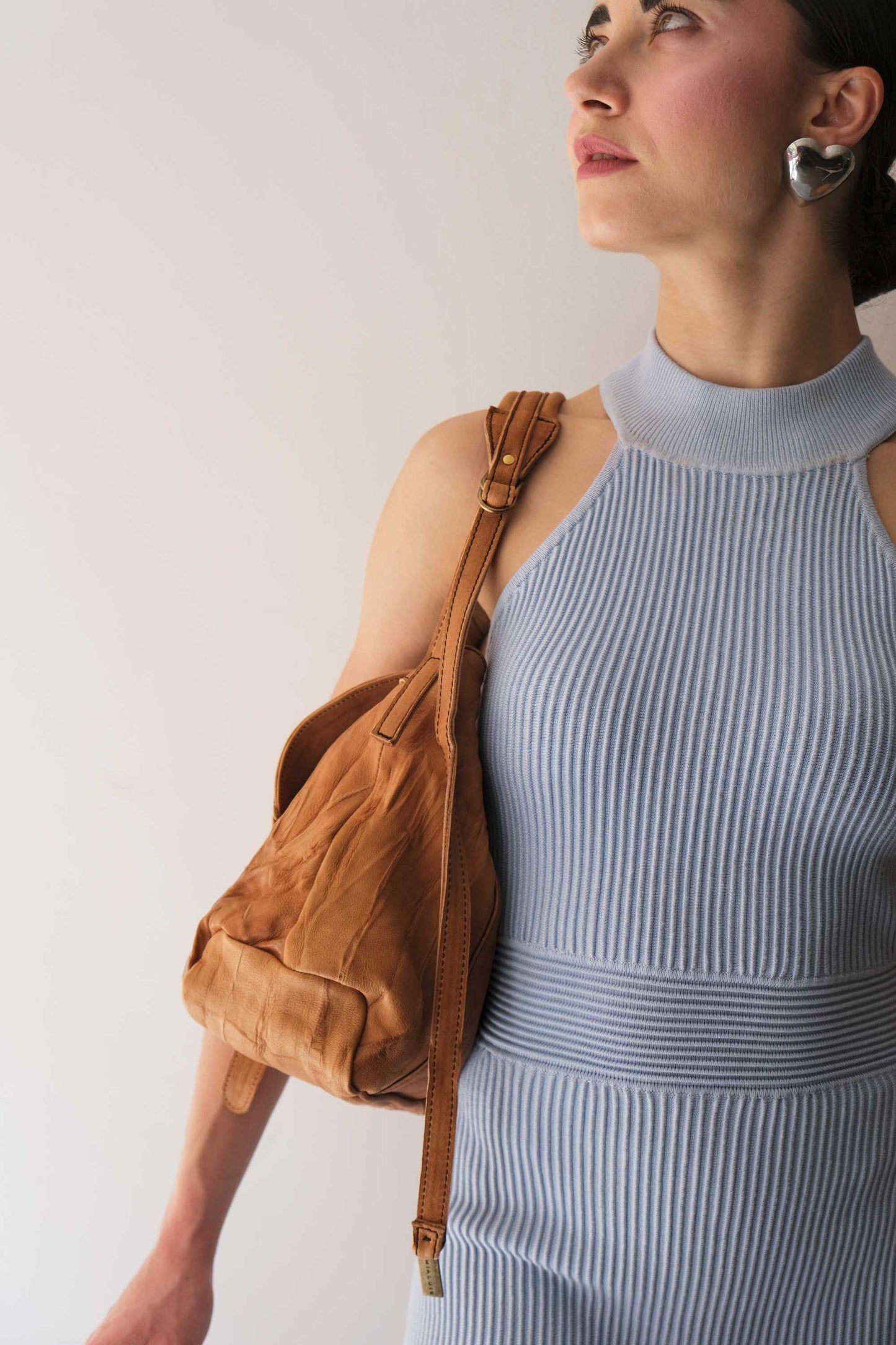 Do saddle bag cognac in soft nappa lomé - Made in Italy -