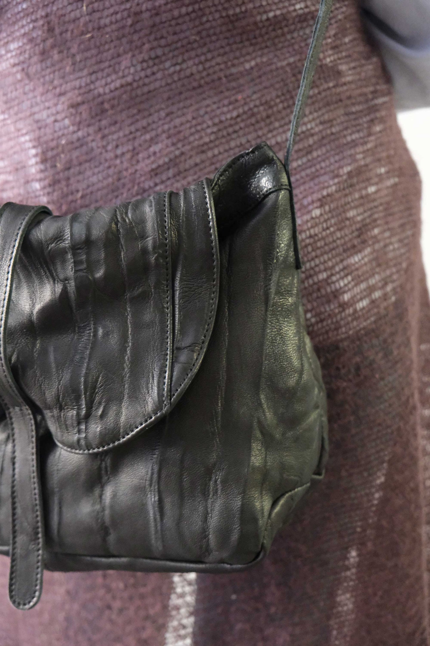 Do saddle bag black in soft nappa lomé - Made in Italy -