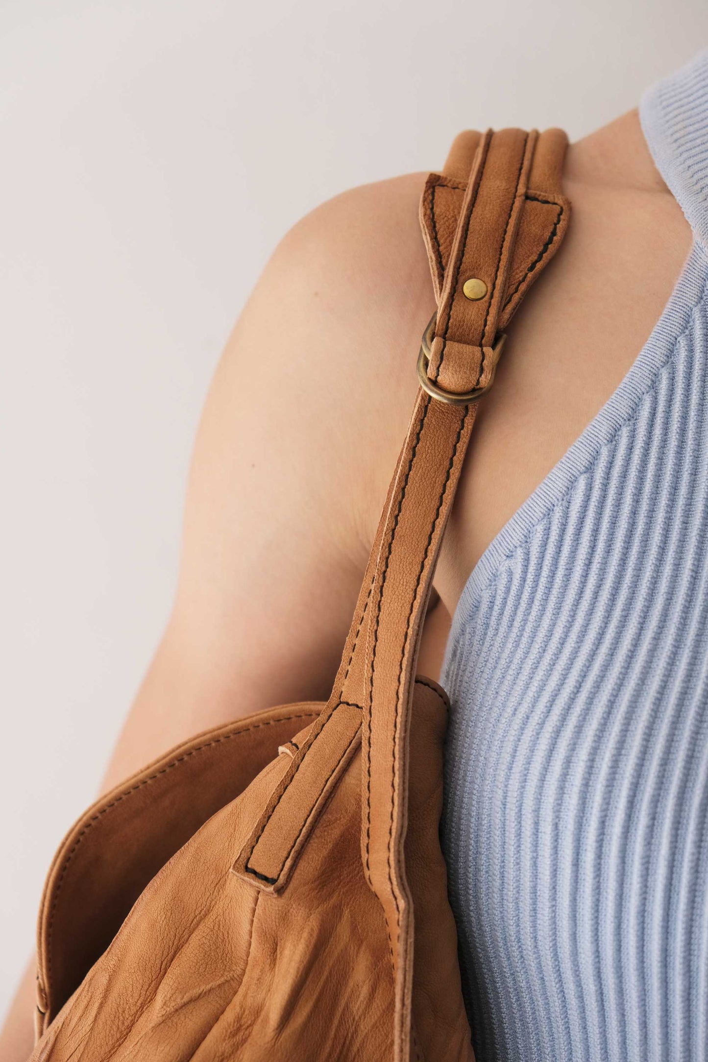 Do saddle bag cognac in soft nappa lomé - Made in Italy -