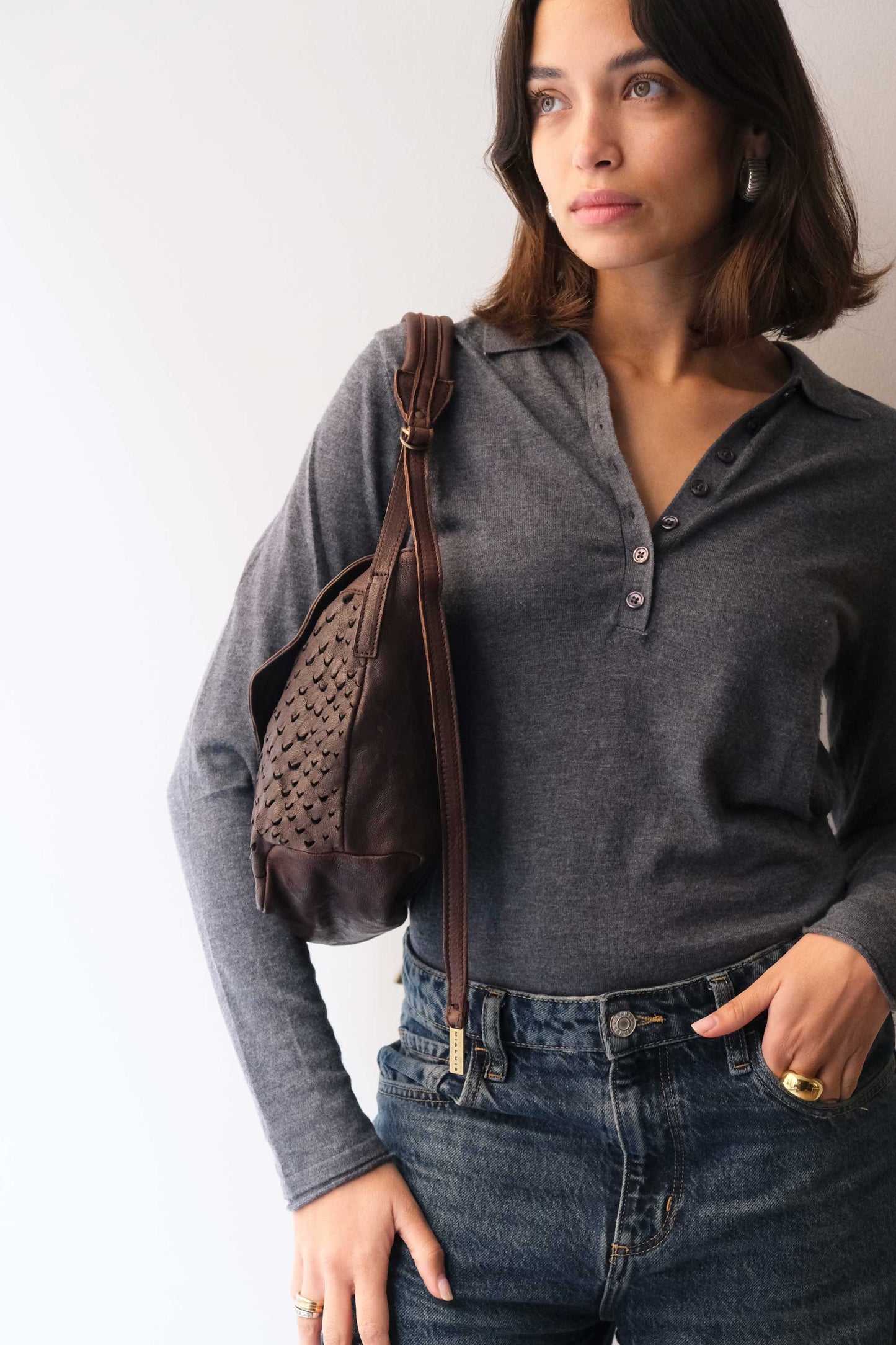 PRE ORDER discount 15%-Do saddle bag in brown perforated leather- use code PREORDER15 - DELIVERY IS ESTIMATED WITHIN APPROXIMATELY 30 DAYS FROM THE ORDER DATE- Made in Italy -