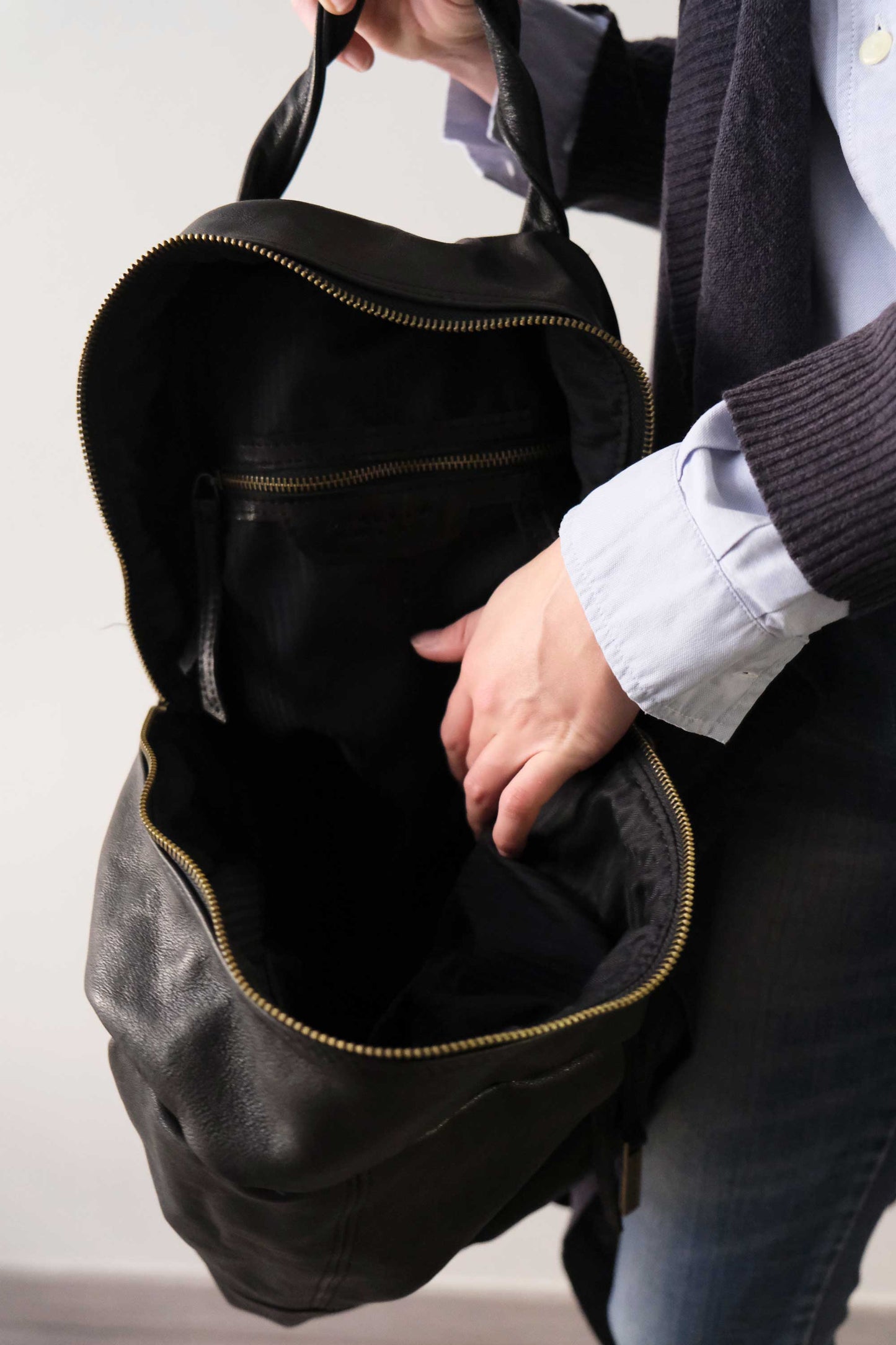 PRE ORDER discount 15%- Nerina backpack in black nappa leather- use code PREORDER15 - DELIVERY IS ESTIMATED WITHIN APPROXIMATELY 30 DAYS FROM THE ORDER DATE - Made in Italy -