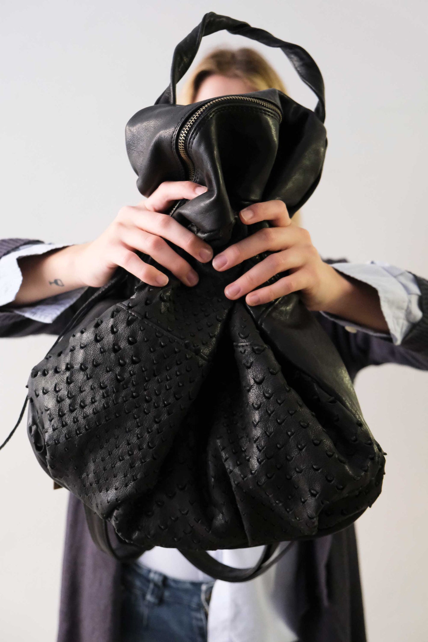 PRE ORDER discount 15%- Nerina backpack in perforated nappa - use code PREORDER15 - DELIVERY IS ESTIMATED WITHIN APPROXIMATELY 30 DAYS FROM THE ORDER DATE - Made in Italy -