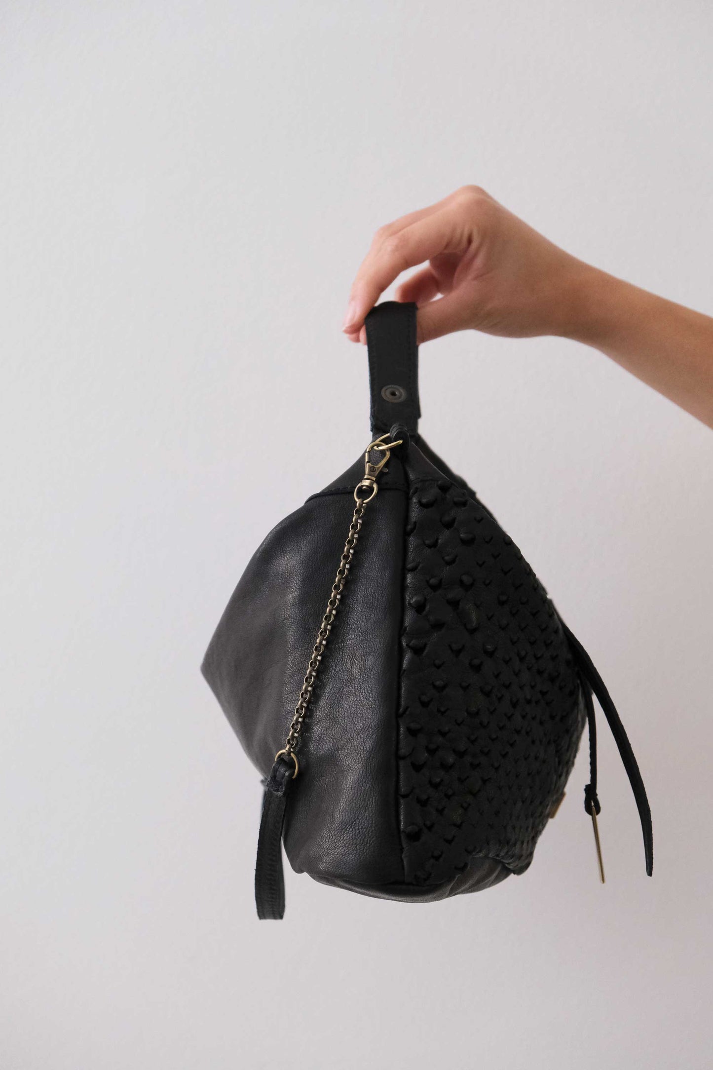 PRE ORDER discount 15%- Chicca Media hobo bag in black perforated nappa - use code PREORDER15 - DELIVERY IS ESTIMATED WITHIN APPROXIMATELY 30 DAYS FROM THE ORDER DATE- Made in Italy -