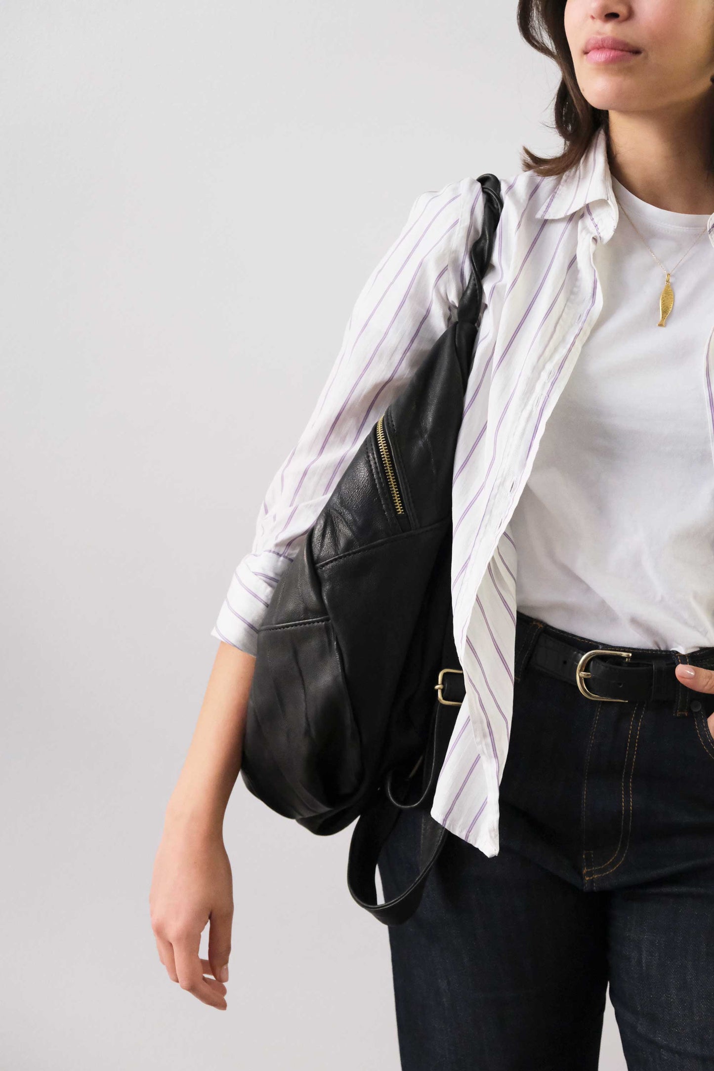 PRE ORDER discount 15%- Nerina backpack in leather black washed and soft lomè nappa leather - use code PREORDER15 - DELIVERY IS ESTIMATED WITHIN APPROXIMATELY 30 DAYS FROM THE ORDER DATE - Made in Italy -