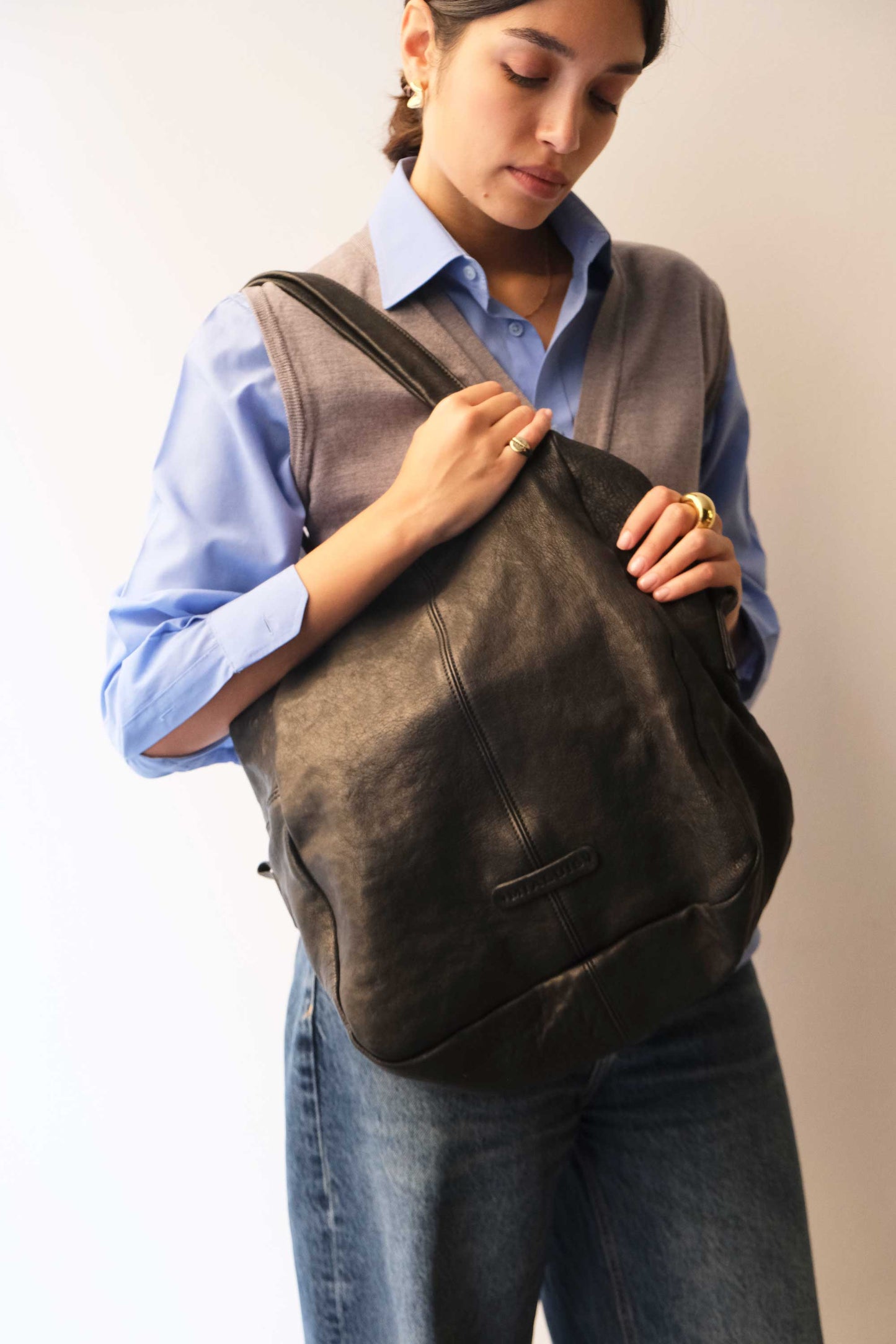 PRE ORDER discount 15%- Riri tote bag in black perforated nappa- use code PREORDER15 - DELIVERY IS ESTIMATED WITHIN APPROXIMATELY 30 DAYS FROM THE ORDER DATE - Made in Italy -