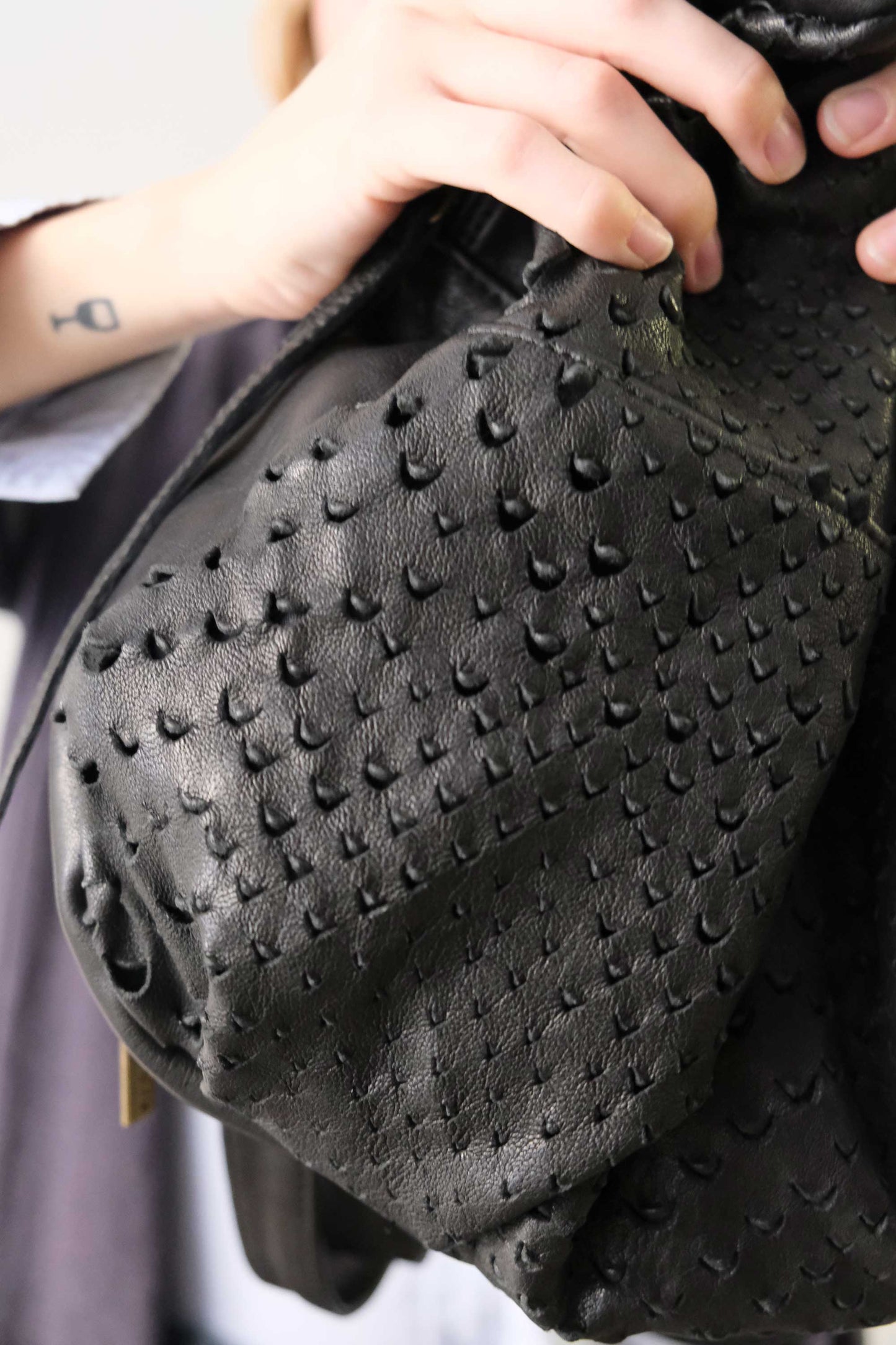 PRE ORDER discount 15%- Nerina backpack in perforated nappa - use code PREORDER15 - DELIVERY IS ESTIMATED WITHIN APPROXIMATELY 30 DAYS FROM THE ORDER DATE - Made in Italy -