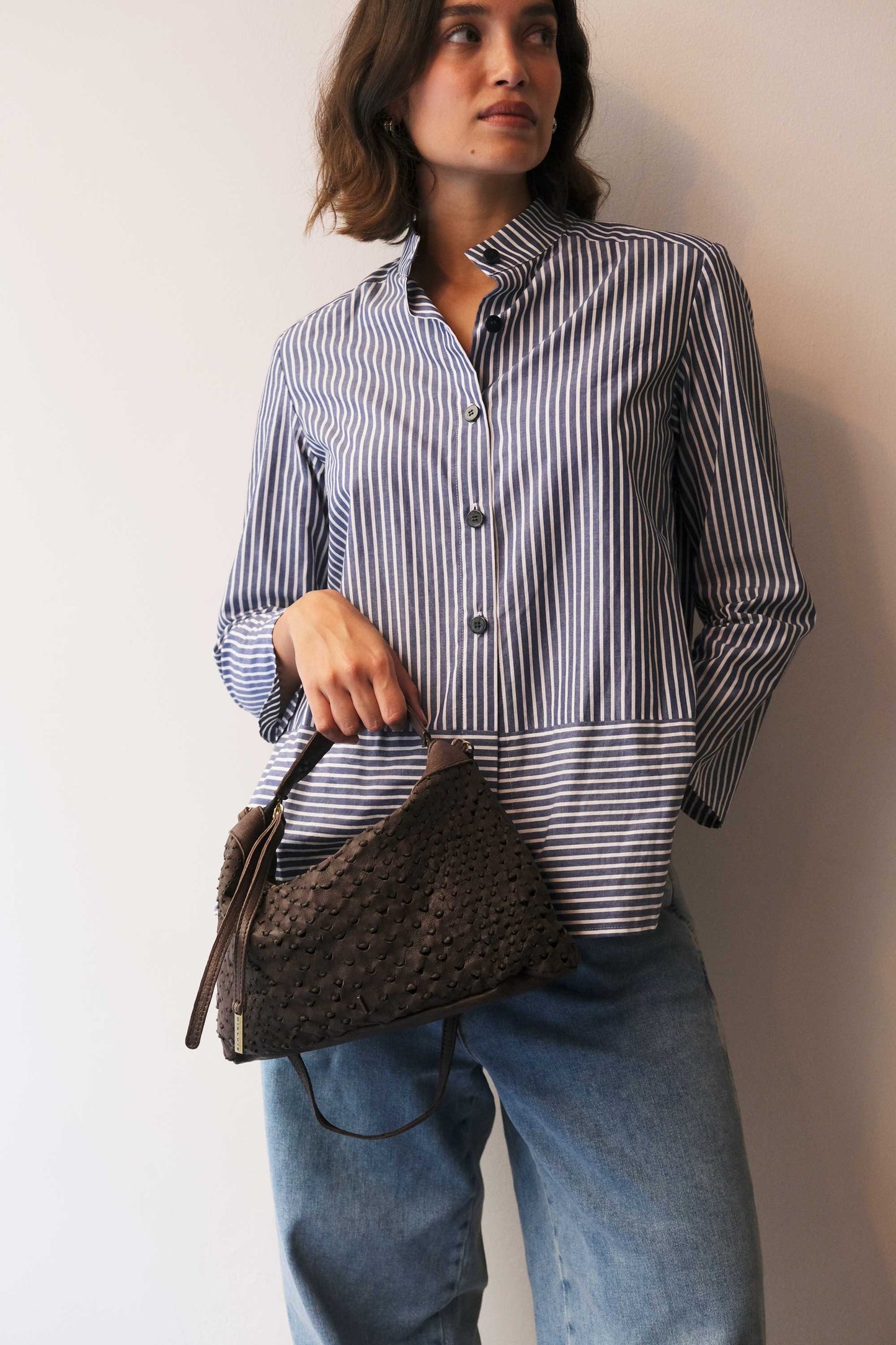 PRE ORDER discount 15%- Chicca Media hobo bag in brown perforated nappa - use code PREORDER15 - DELIVERY IS ESTIMATED WITHIN APPROXIMATELY 30 DAYS FROM THE ORDER DATE - Made in Italy -