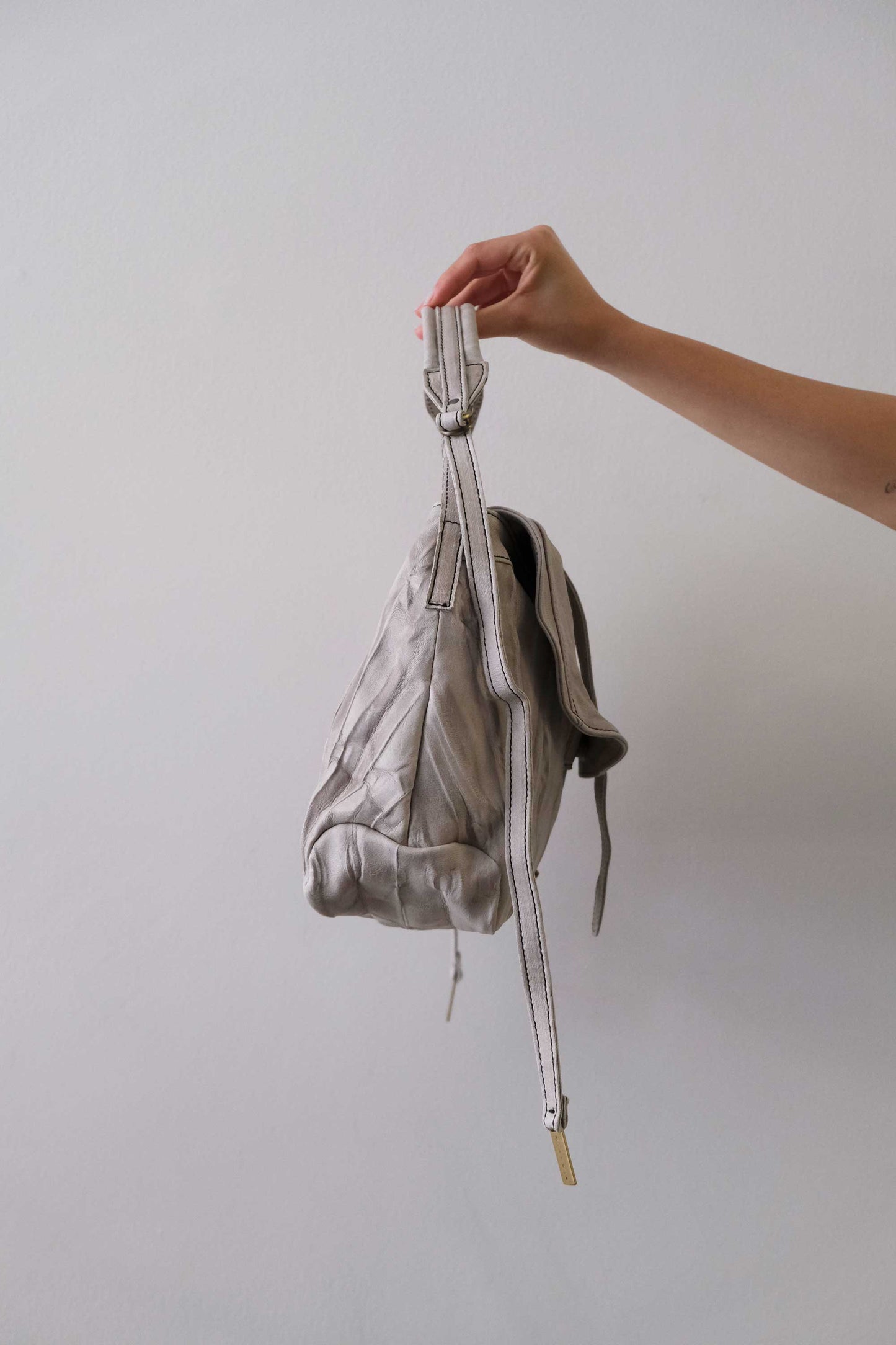 Do saddle bag in pomice soft nappa lomé - Made in Italy-