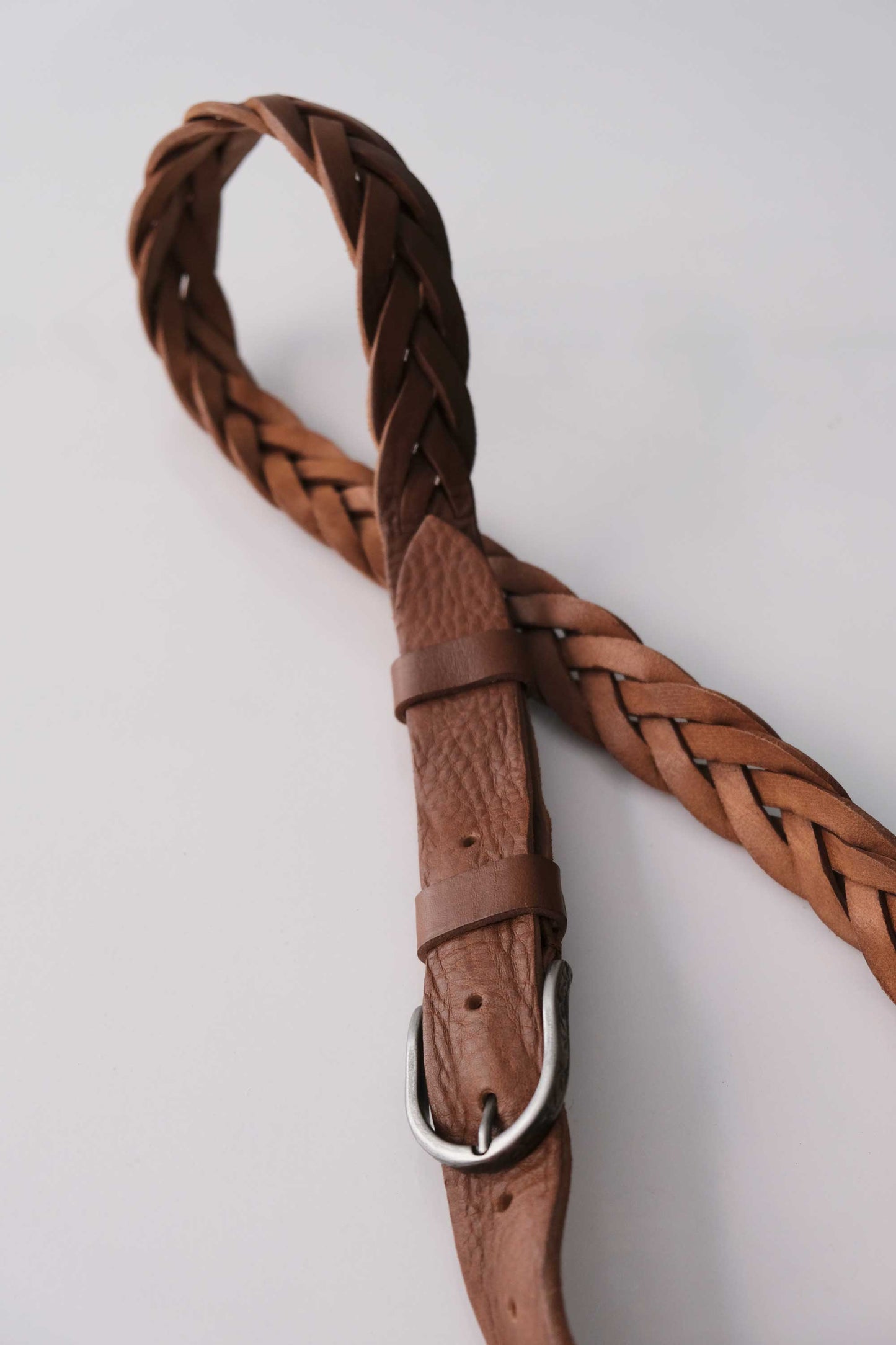 Belt Intreccio natural grain calf cognac - Made in Italy -