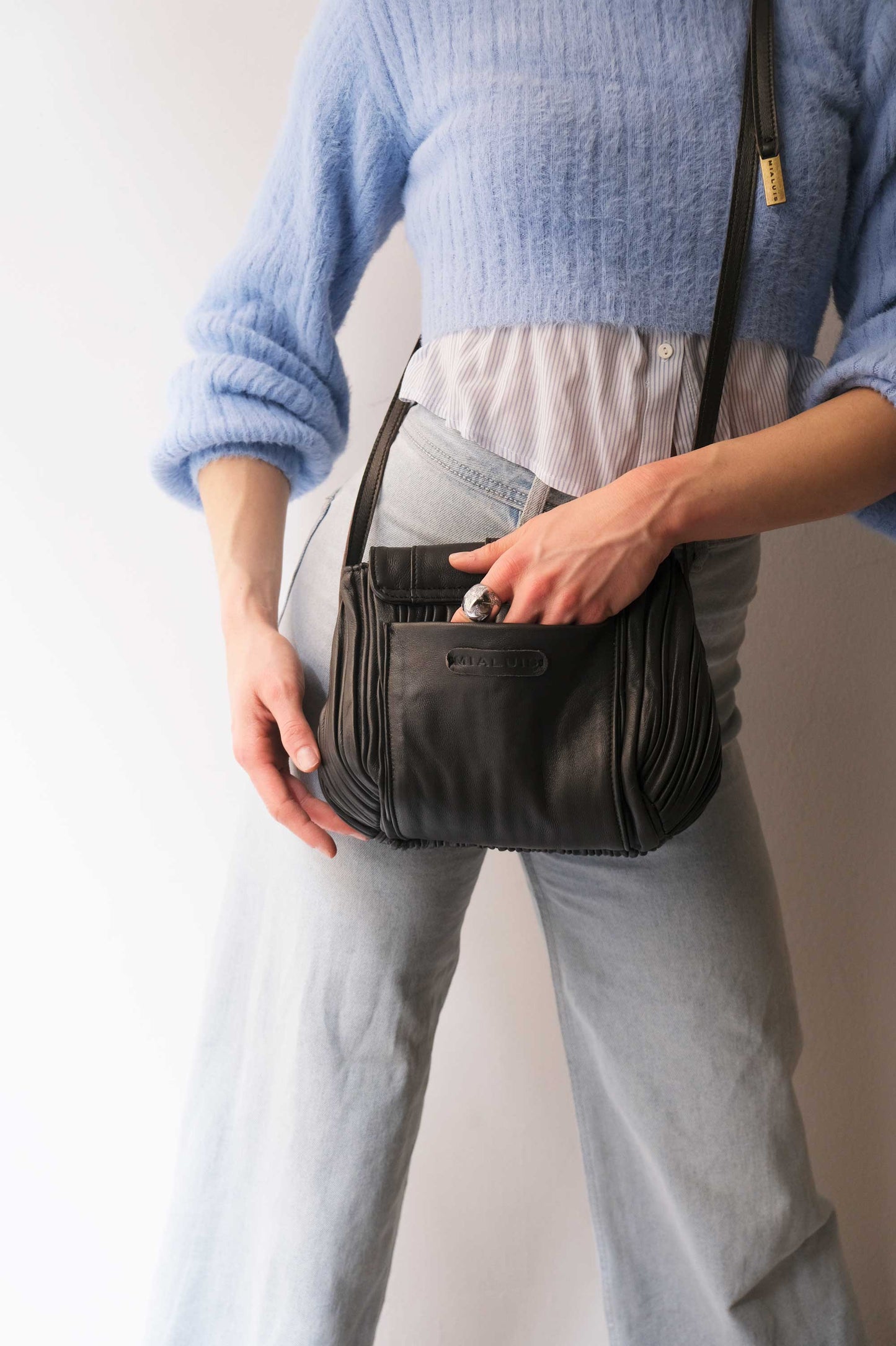 PRE ORDER discount 15%- Do mini saddle bag in pleated brown colour nappa leather - use code PREORDER15 - DELIVERY IS ESTIMATED WITHIN APPROXIMATELY 30 DAYS FROM THE ORDER DATE- Made in Italy -