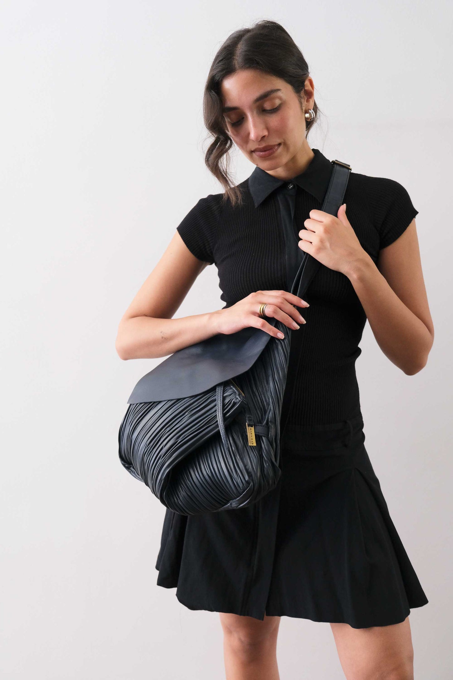 PRE ORDER discount 15%- Gabri tote bag in pleated navy colour nappa leather- use code PREORDER15 - DELIVERY IS ESTIMATED WITHIN APPROXIMATELY 30 DAYS FROM THE ORDER DATE - Made in Italy -