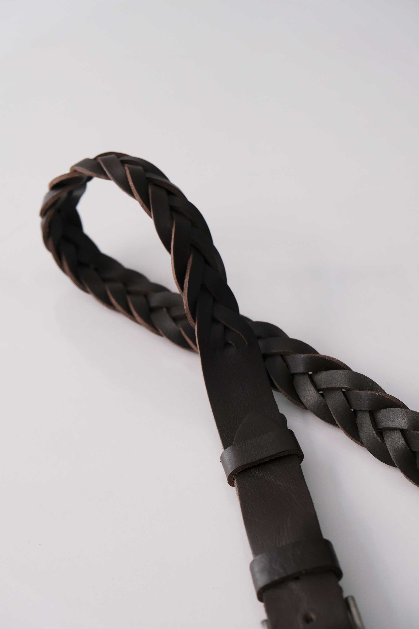 Belt Intreccio natural grain calf dark brown - Made in Italy -