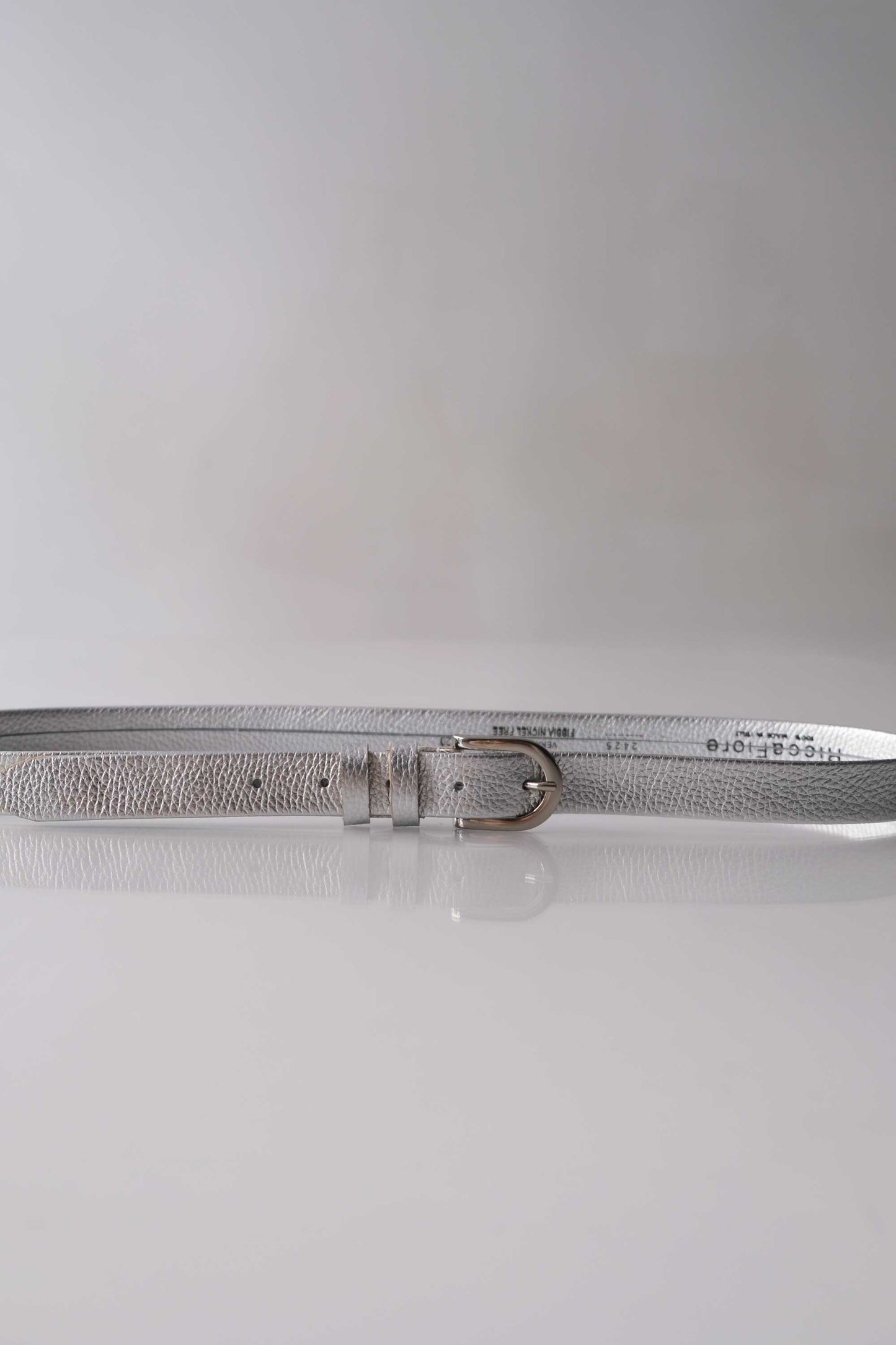Belt Linea natural grain calf silver - Made in Italy -