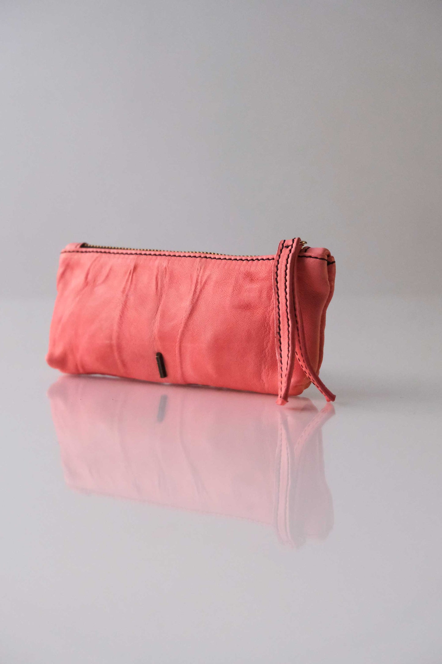 Mix soft coral leather  – The Sustainable Pochette - Made in Italy