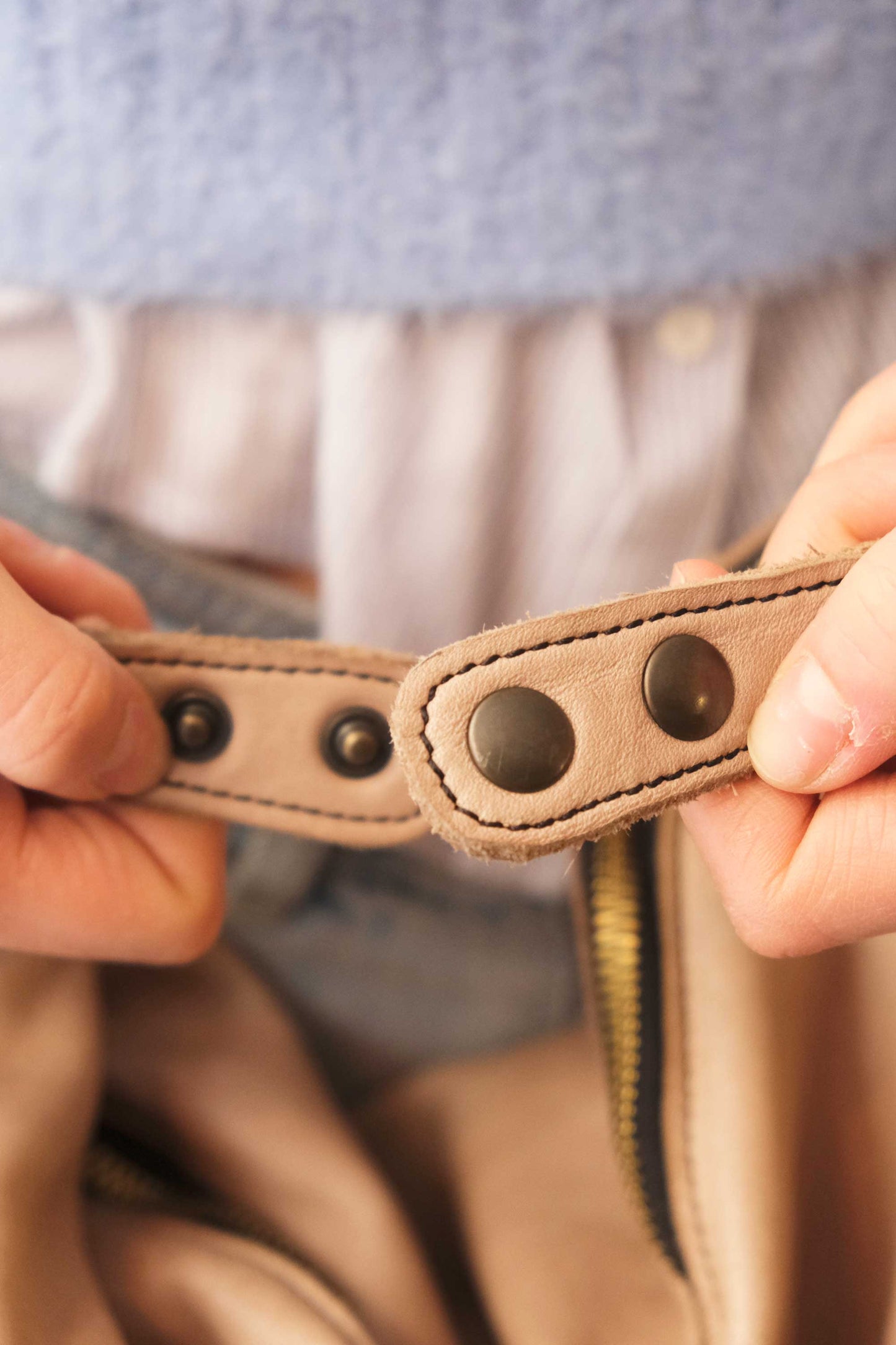 Rechi Big sand garment-dyed leather - Made in Italy -