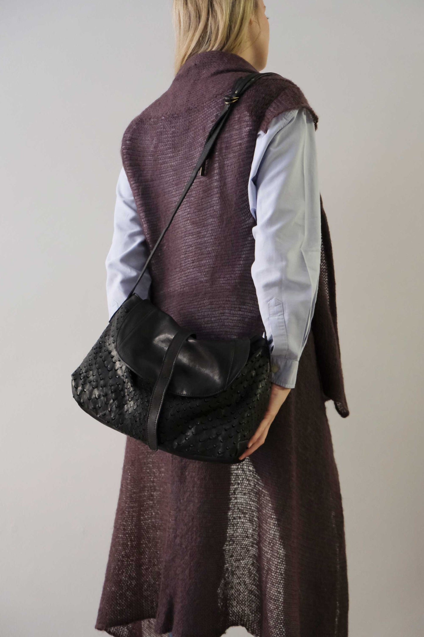 PRE ORDER discount 15%-Do saddle bag in black perforated leather  - use code PREORDER15 - DELIVERY IS ESTIMATED WITHIN APPROXIMATELY 30 DAYS FROM THE ORDER DATE- Made in Italy -
