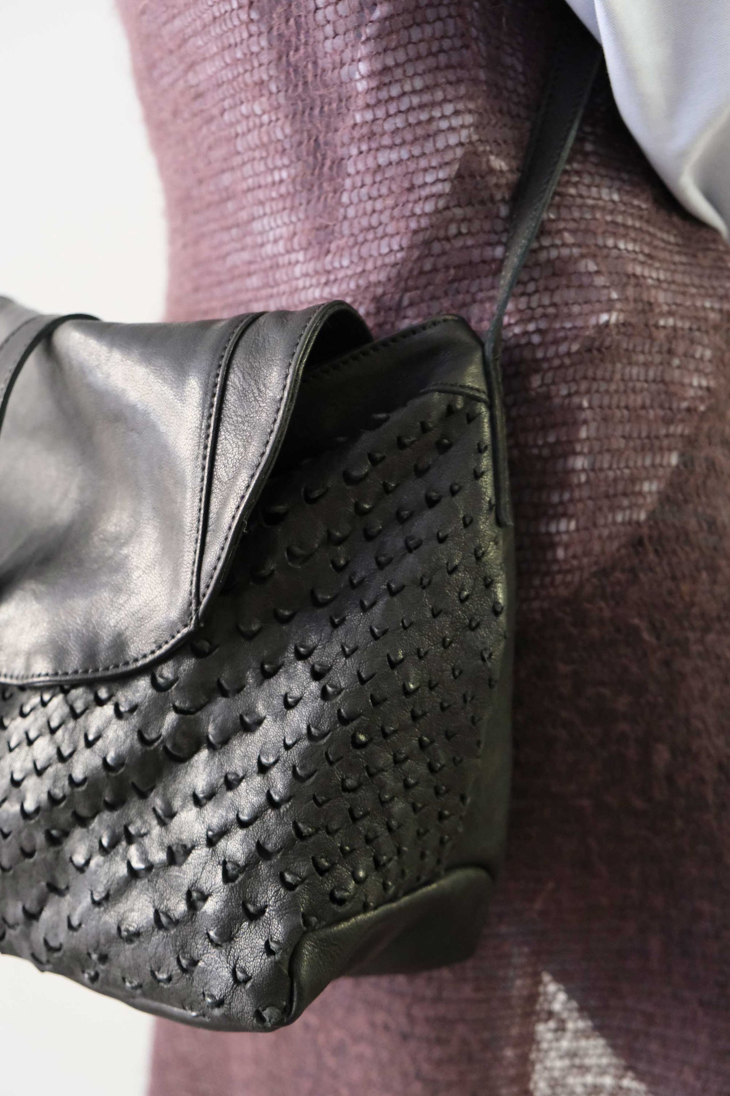 PRE ORDER discount 15%-Do saddle bag in black perforated leather  - use code PREORDER15 - DELIVERY IS ESTIMATED WITHIN APPROXIMATELY 30 DAYS FROM THE ORDER DATE- Made in Italy -
