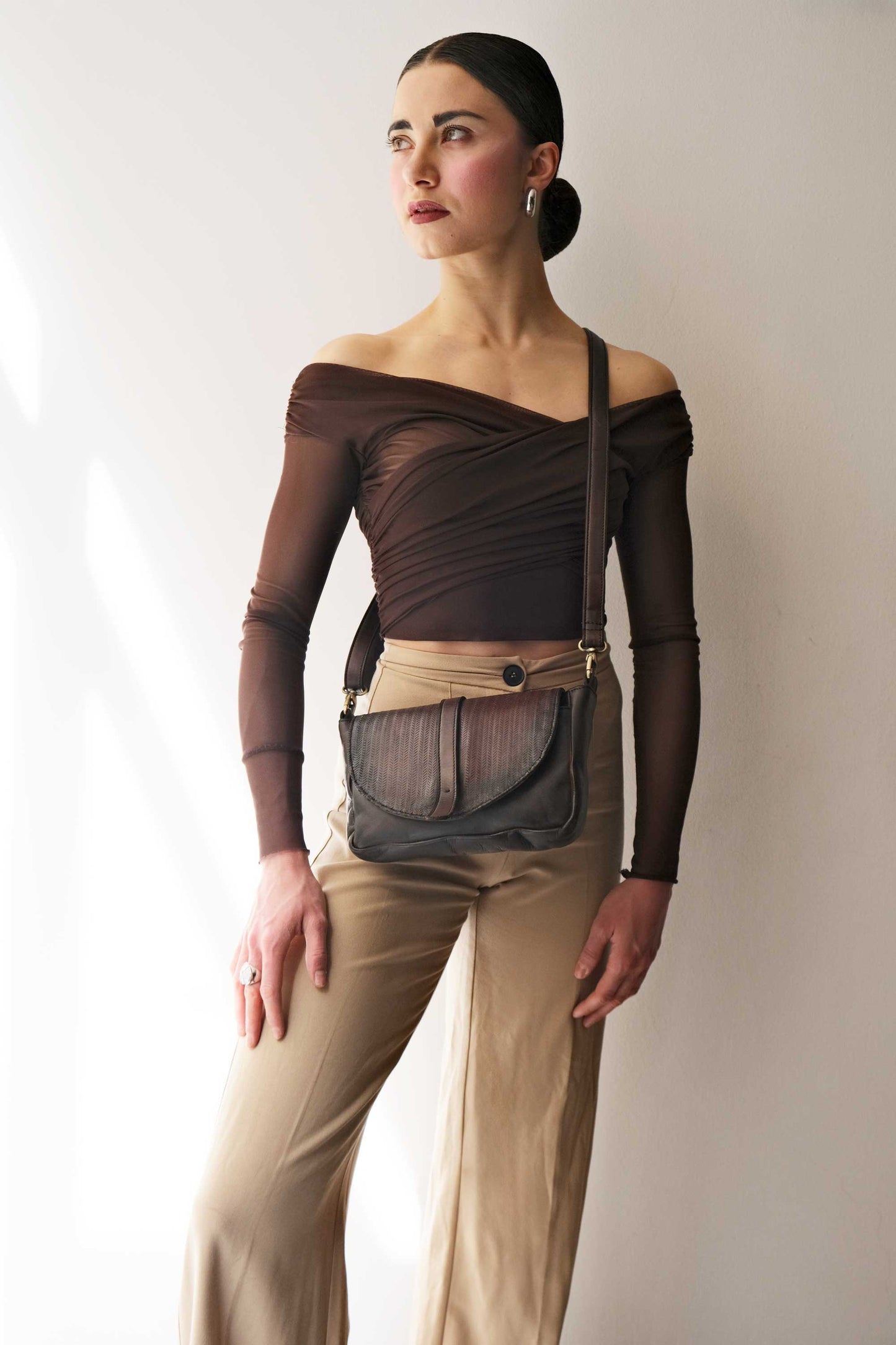 Barbara in turner caffè soft leather  - Made in Italy -