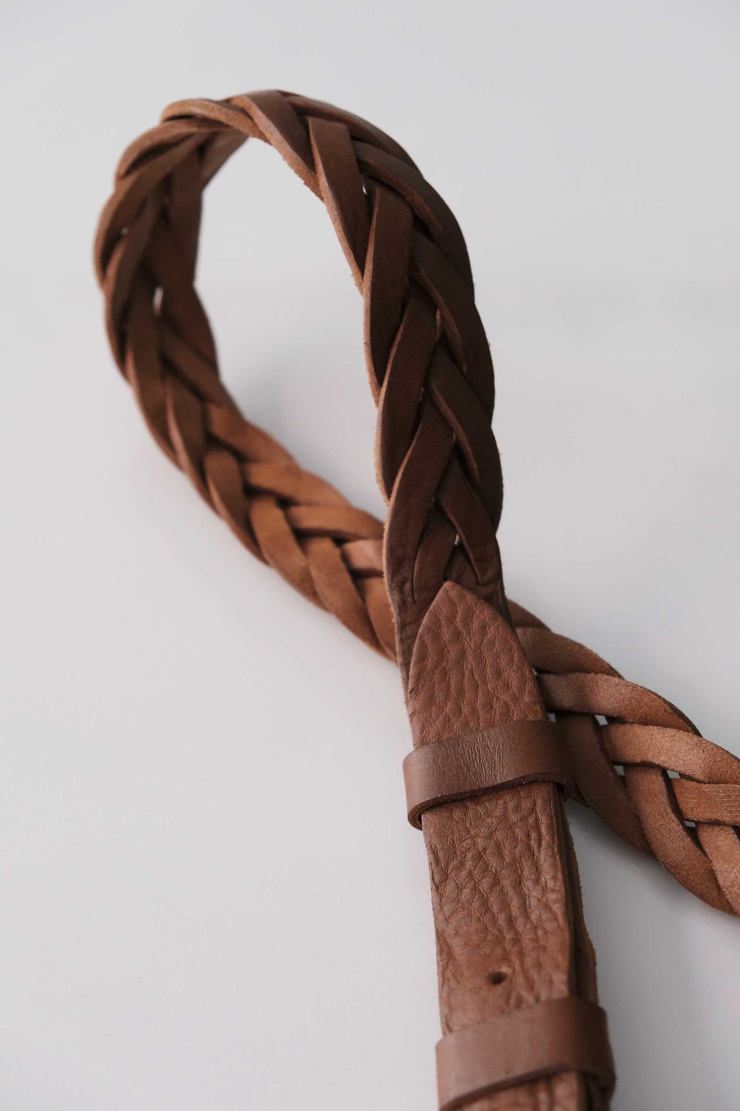 Belt Intreccio natural grain calf cognac - Made in Italy -