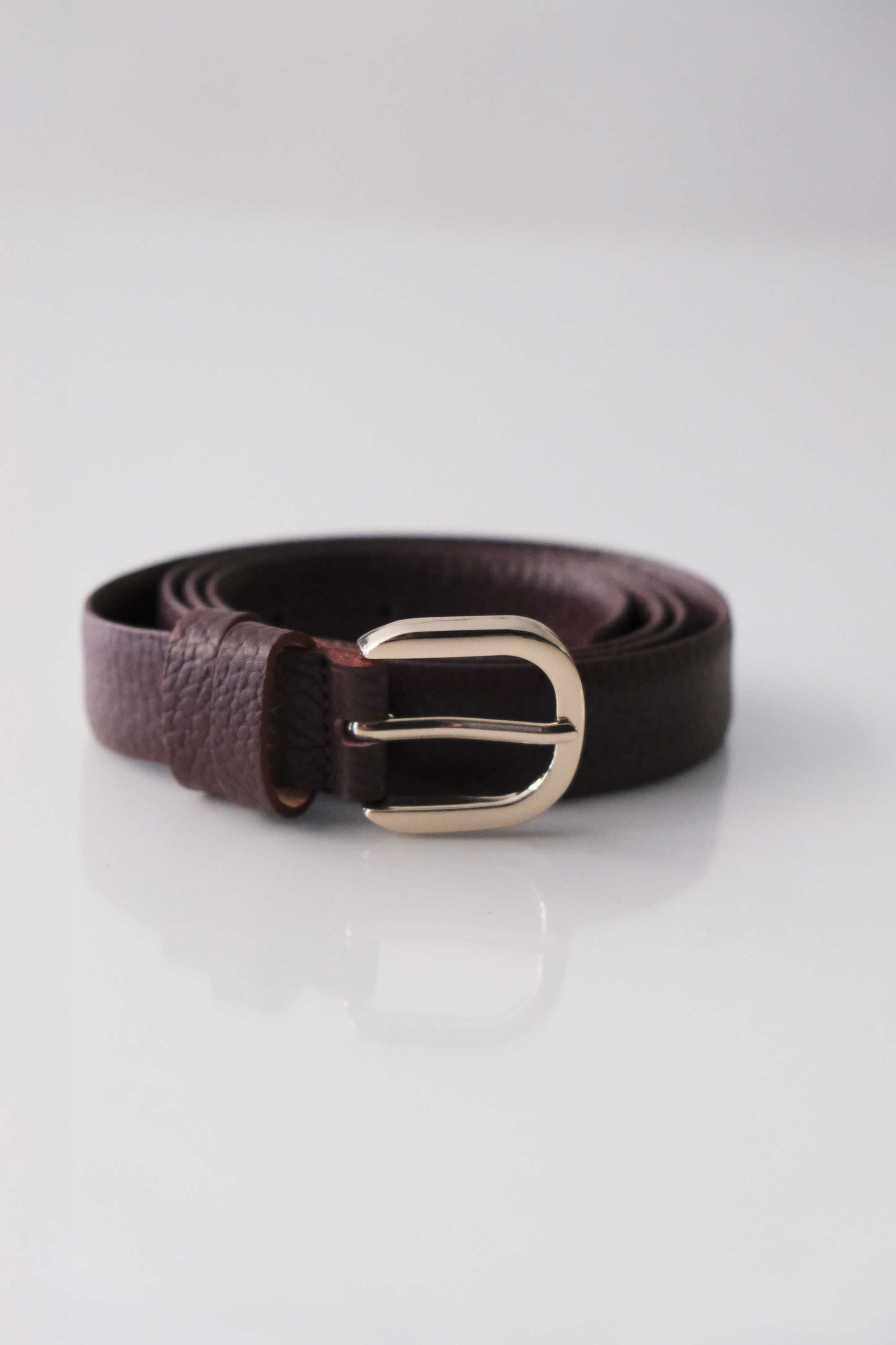 Belt Linea natural grain calf burgundy - Made in Italy -