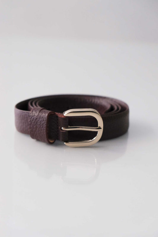 Belt Linea natural grain calf burgundy - Made in Italy -