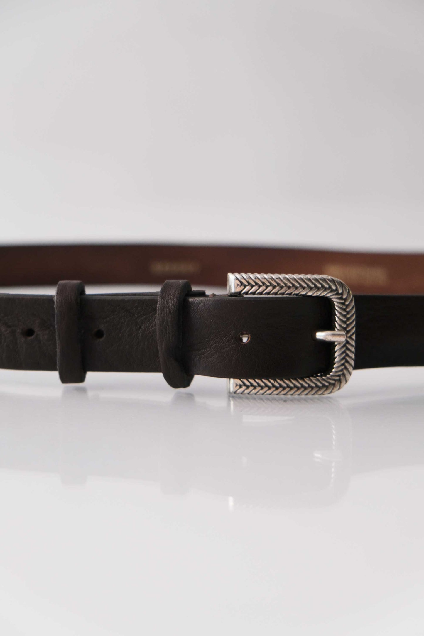 Belt Toro – Vegetable-tanned leather dark brown – Made in Italy