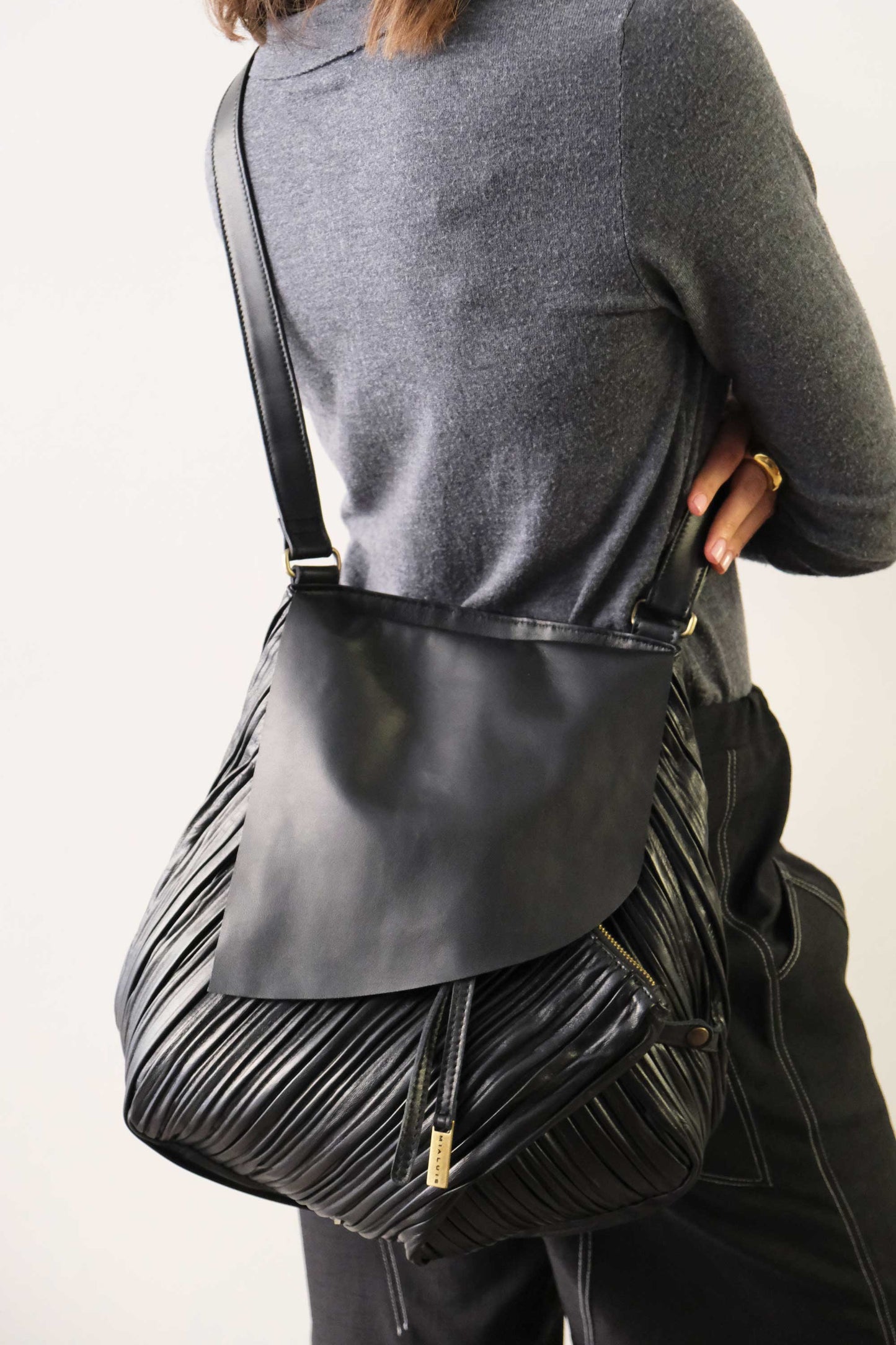 PRE ORDER discount 15%- tote bag in pleated black colour nappa leather - use code PREORDER15 - DELIVERY IS ESTIMATED WITHIN APPROXIMATELY 30 DAYS FROM THE ORDER DATE - Made in Italy -