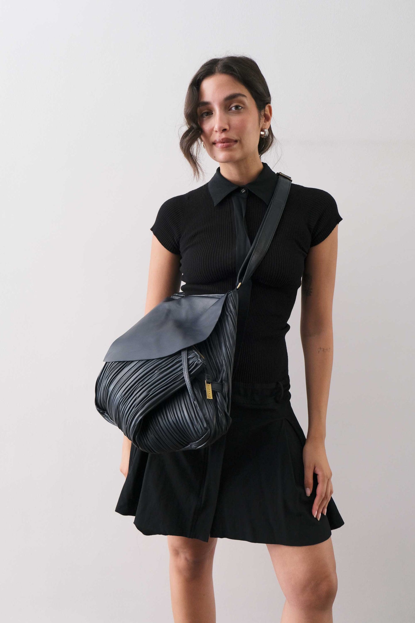 PRE ORDER discount 15%- Gabri tote bag in pleated navy colour nappa leather- use code PREORDER15 - DELIVERY IS ESTIMATED WITHIN APPROXIMATELY 30 DAYS FROM THE ORDER DATE - Made in Italy -