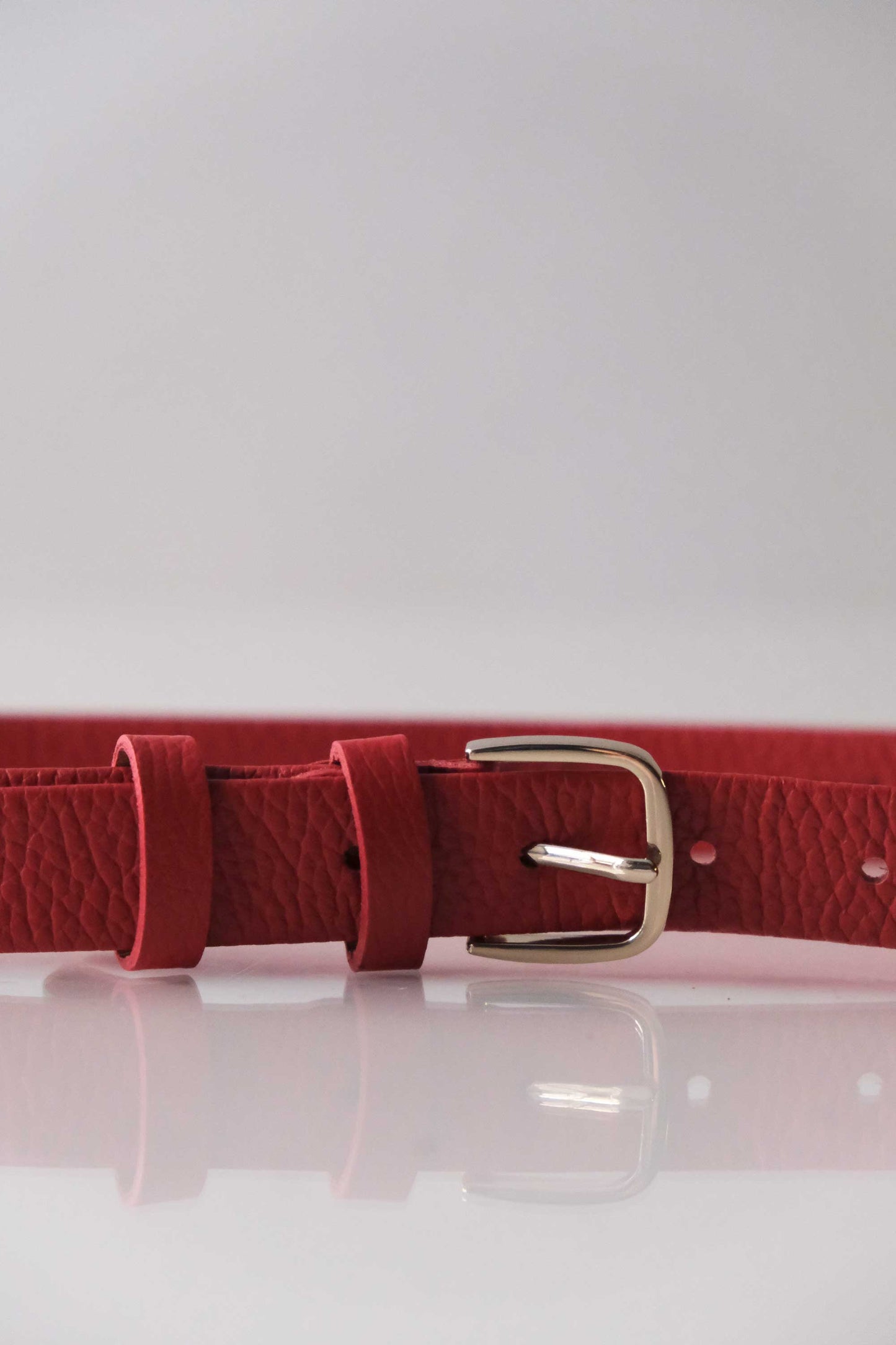 Belt Linea natural grain calf red- Made in Italy -