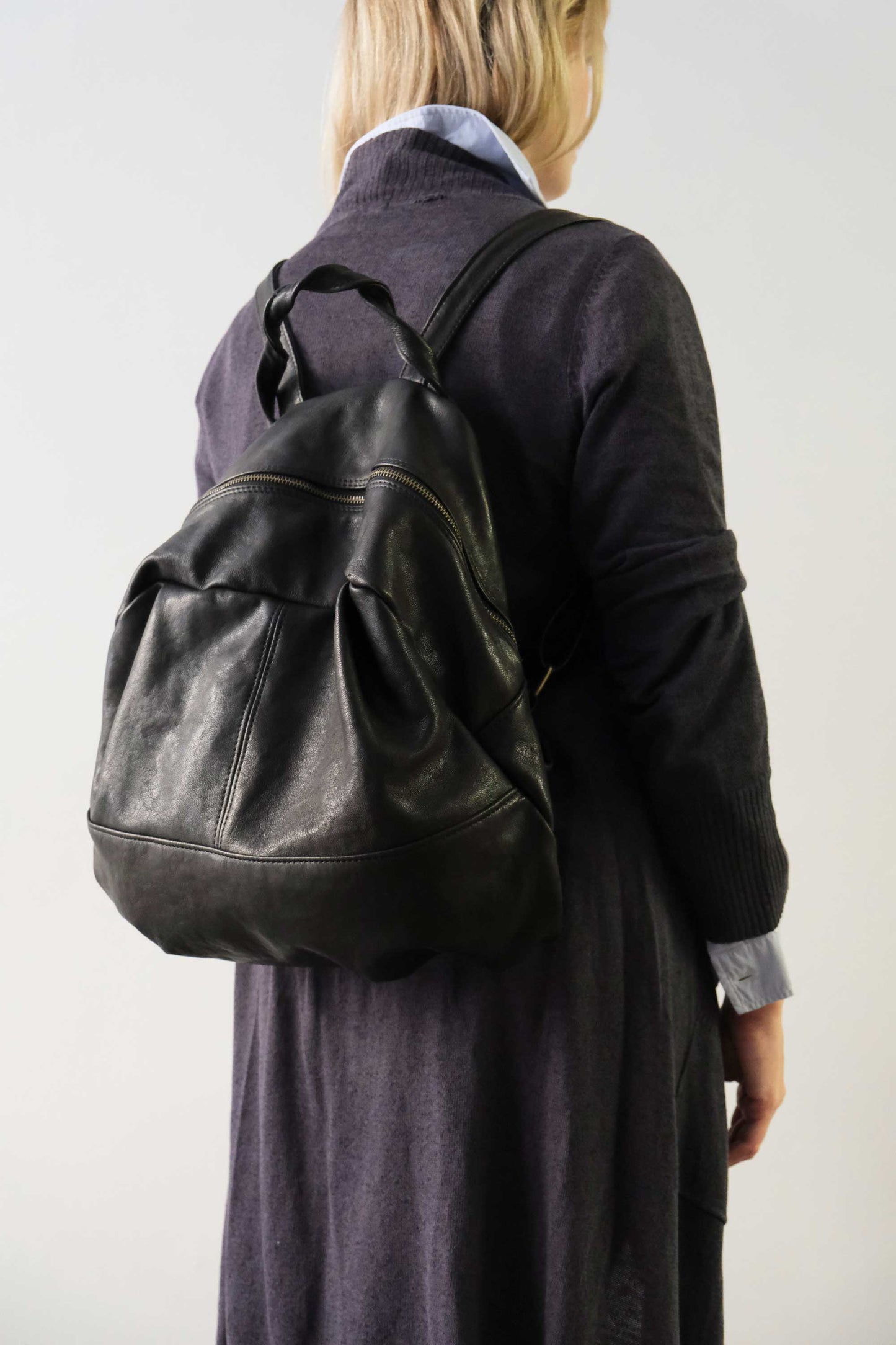 PRE ORDER discount 15%- Nerina backpack in black nappa leather- use code PREORDER15 - DELIVERY IS ESTIMATED WITHIN APPROXIMATELY 30 DAYS FROM THE ORDER DATE - Made in Italy -
