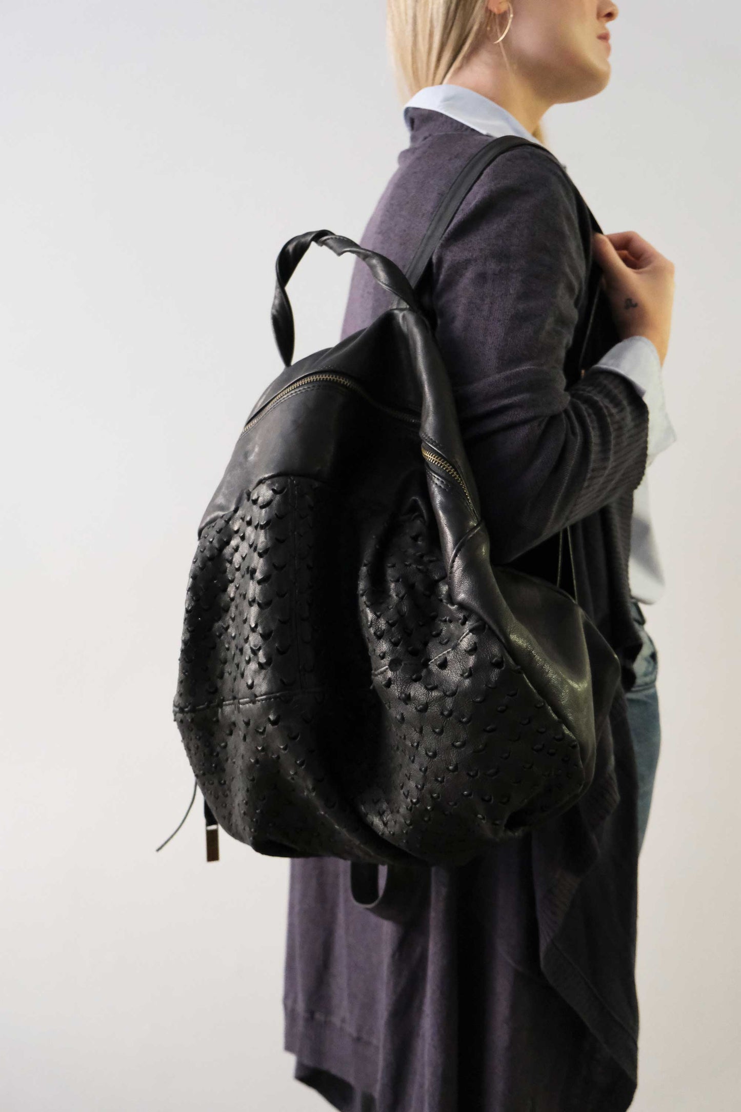 PRE ORDER discount 15%- Nerina backpack in perforated nappa - use code PREORDER15 - DELIVERY IS ESTIMATED WITHIN APPROXIMATELY 30 DAYS FROM THE ORDER DATE - Made in Italy -