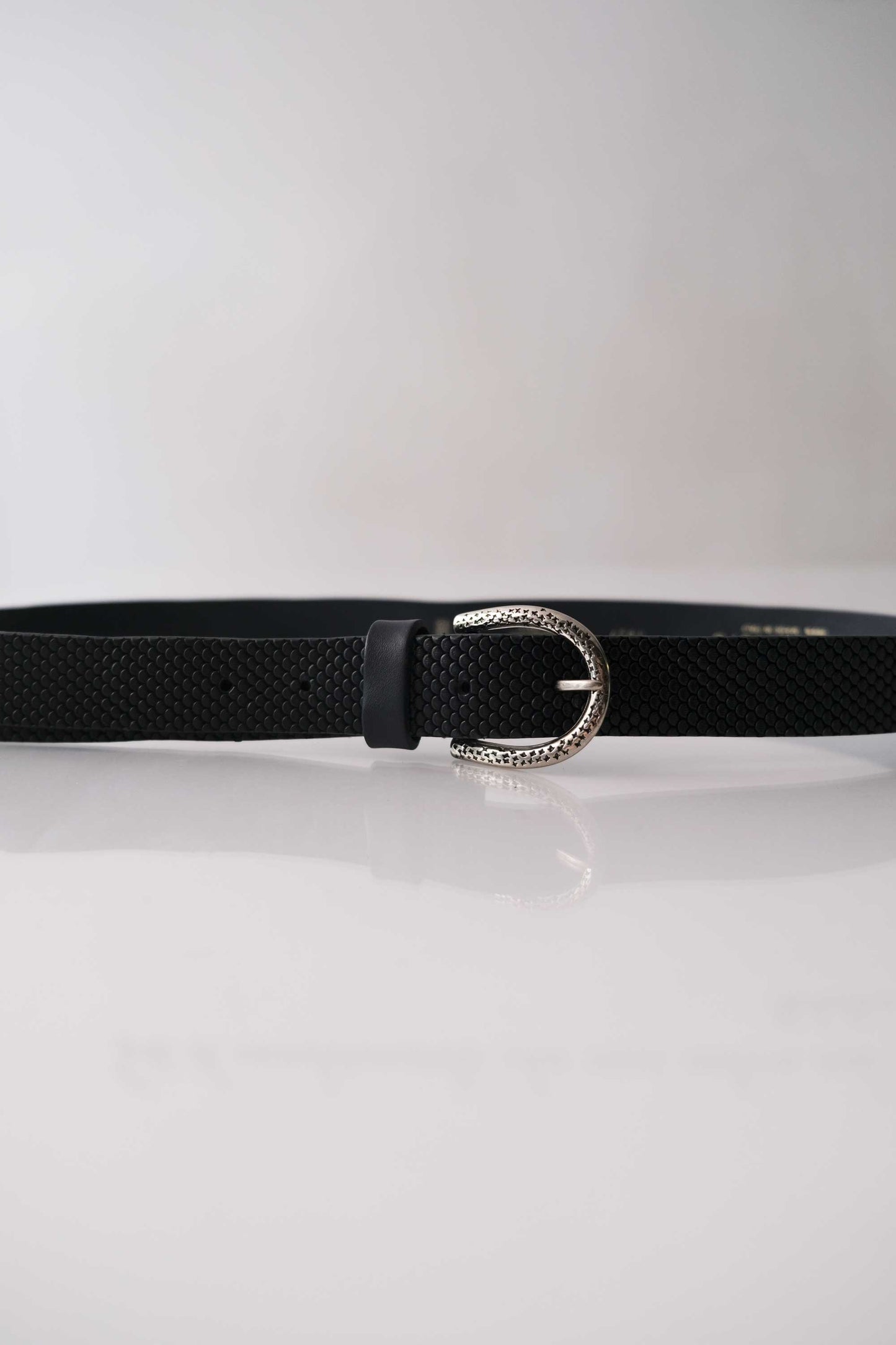 Belt Rombini embossed leather navy - Made in Italy