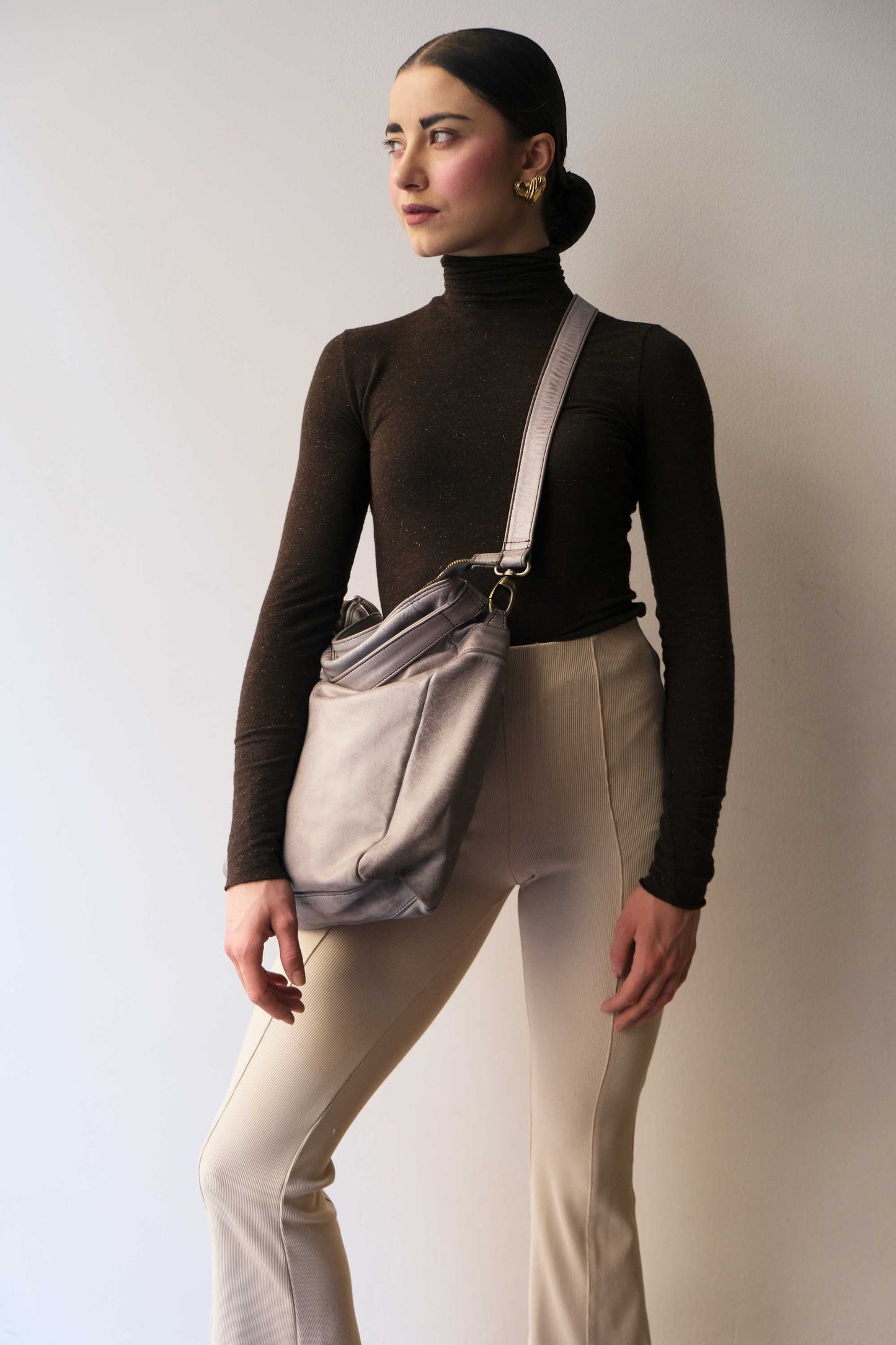 Valy in turner ash soft calf leather - Made in Italy -