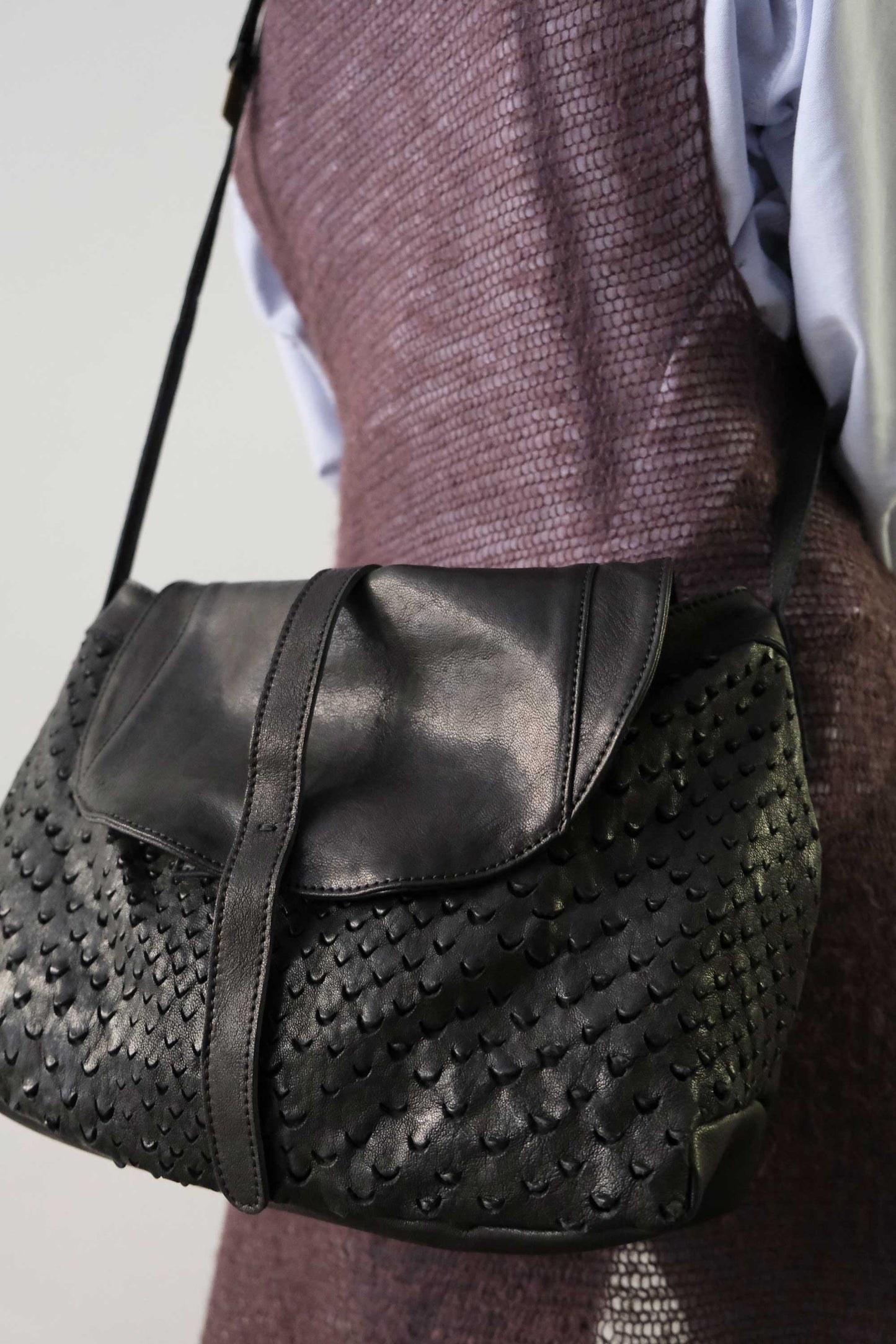 PRE ORDER discount 15%-Do saddle bag in black perforated leather  - use code PREORDER15 - DELIVERY IS ESTIMATED WITHIN APPROXIMATELY 30 DAYS FROM THE ORDER DATE- Made in Italy -