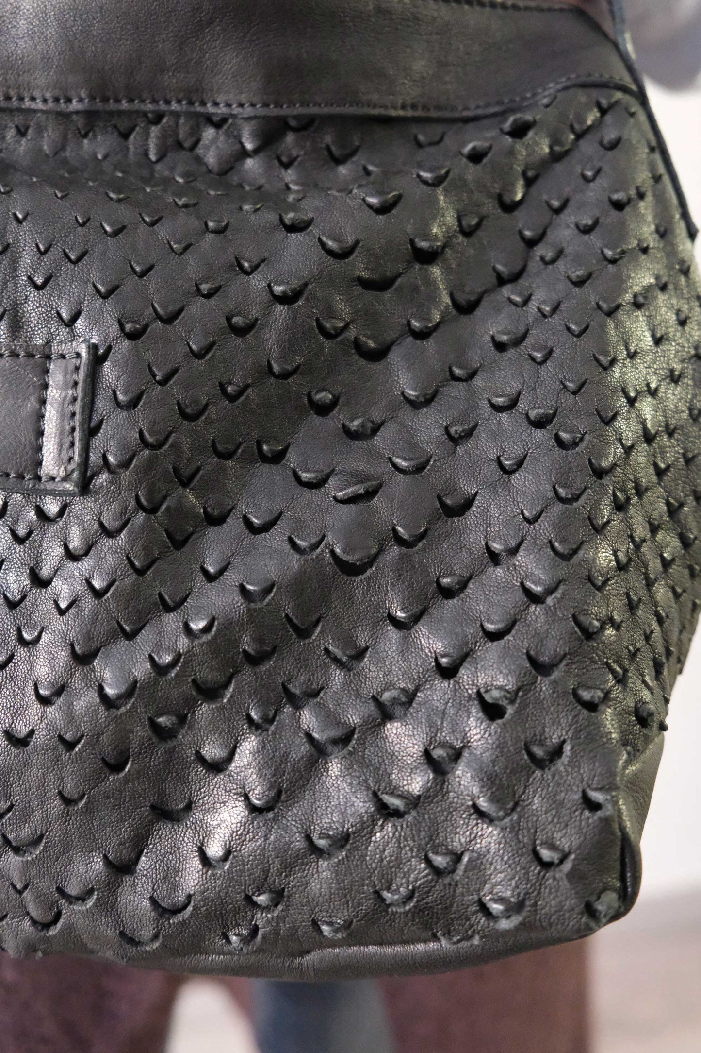 PRE ORDER discount 15%-Do saddle bag in black perforated leather  - use code PREORDER15 - DELIVERY IS ESTIMATED WITHIN APPROXIMATELY 30 DAYS FROM THE ORDER DATE- Made in Italy -