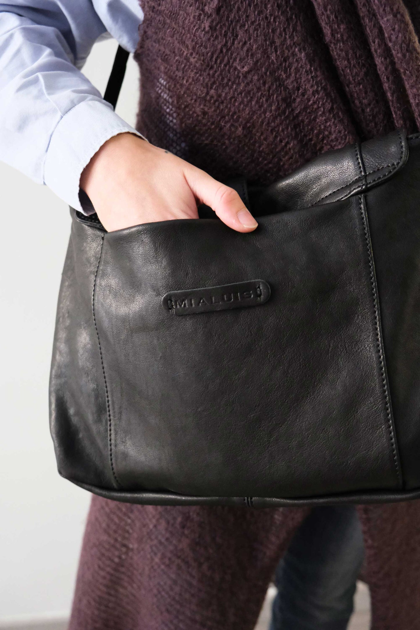 PRE ORDER discount 15%-Do saddle bag in black perforated leather  - use code PREORDER15 - DELIVERY IS ESTIMATED WITHIN APPROXIMATELY 30 DAYS FROM THE ORDER DATE- Made in Italy -